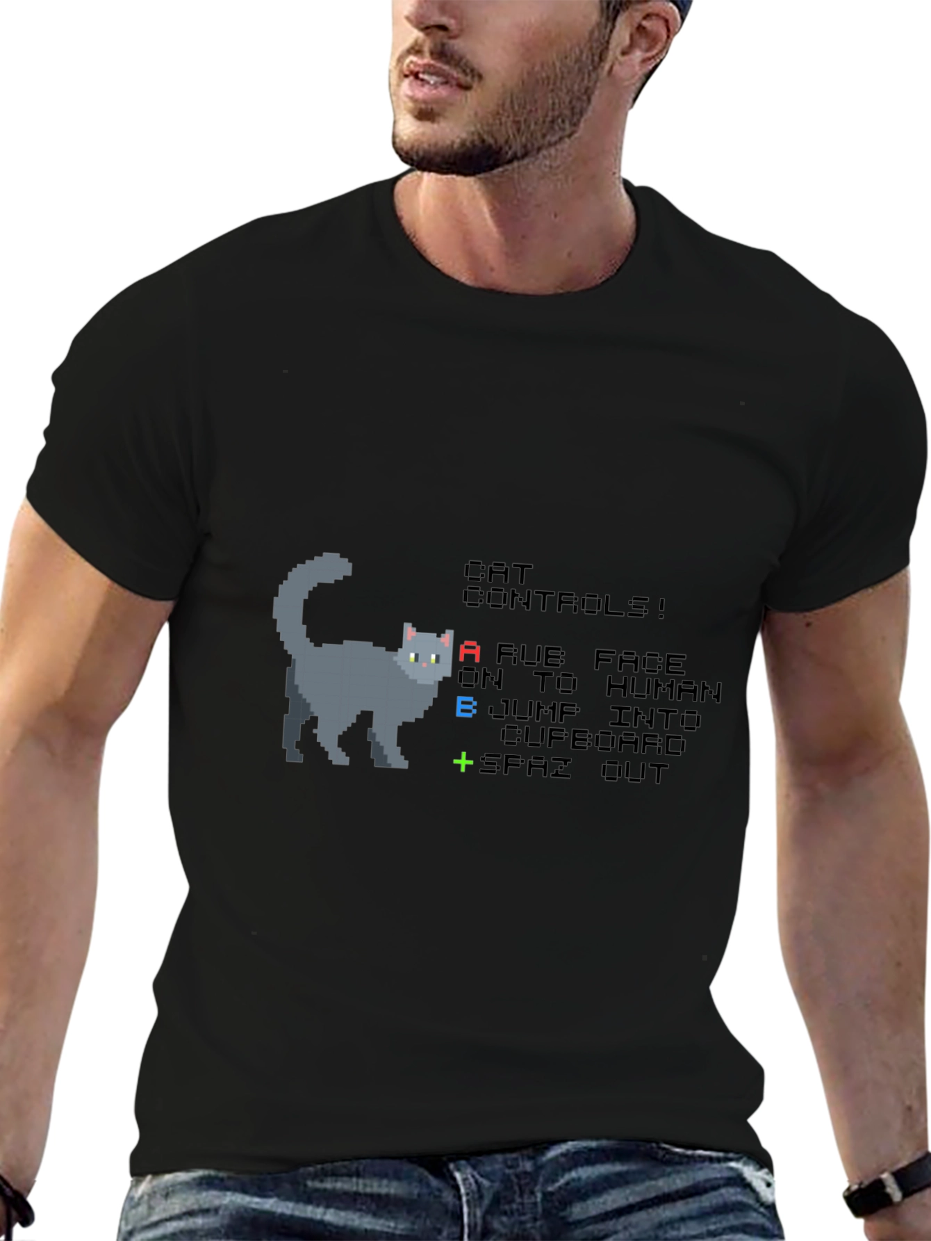 Pixel Cat Controls T-Shirt
