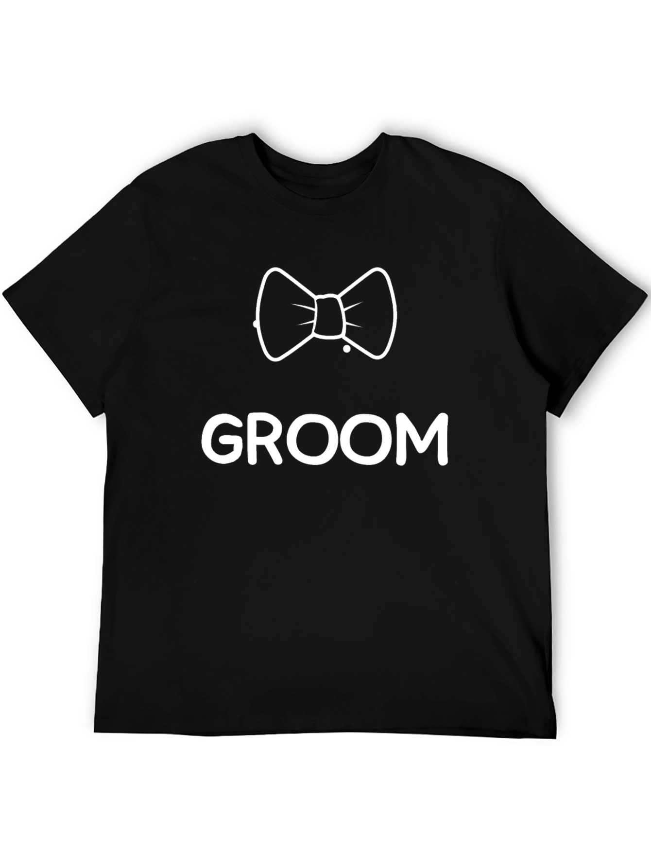 Groom Bowtie T-Shirt - Black Wedding Apparel