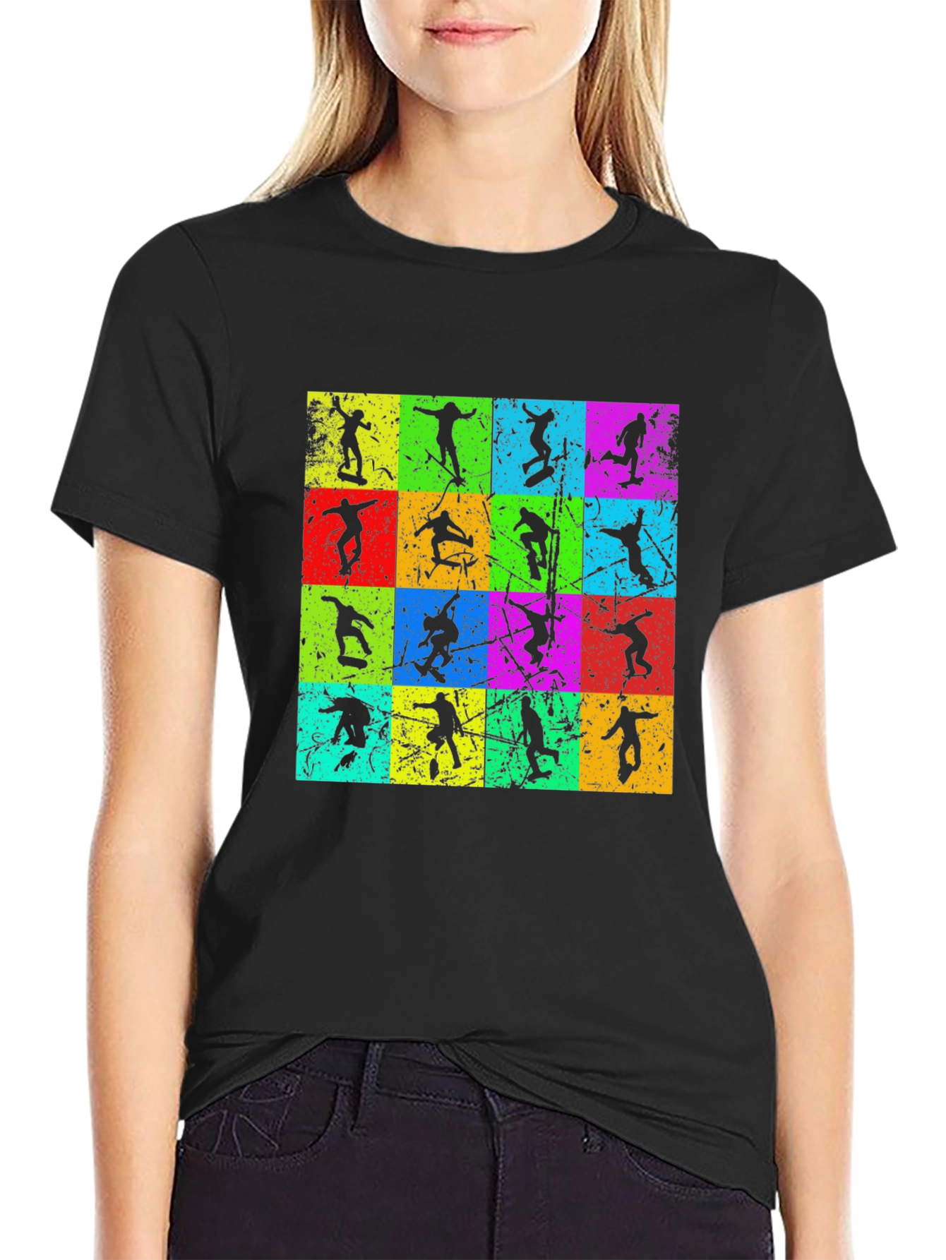 Retro Skater Grid T-Shirt - Cool & Unique Design