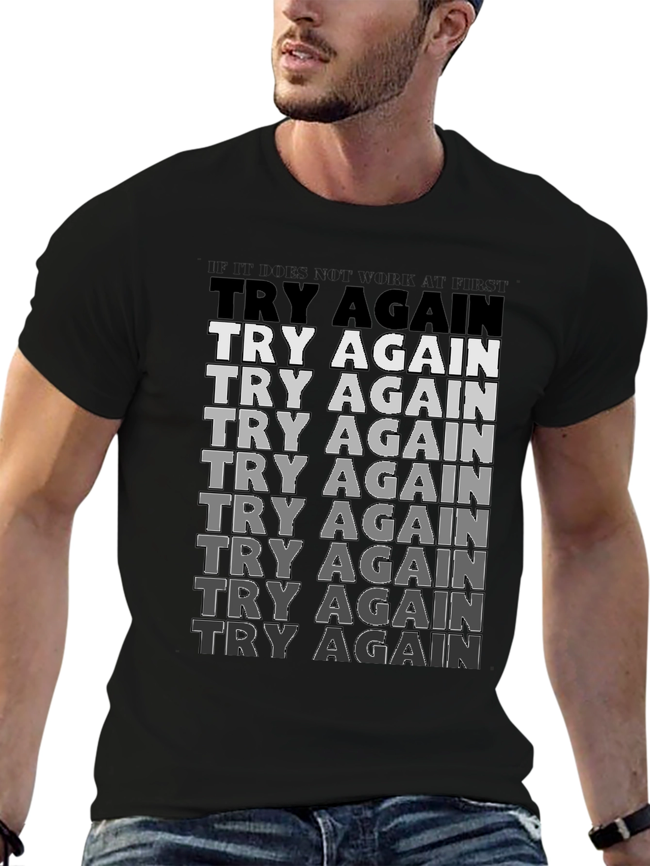 Try Again Motivational Graphic T-Shirt