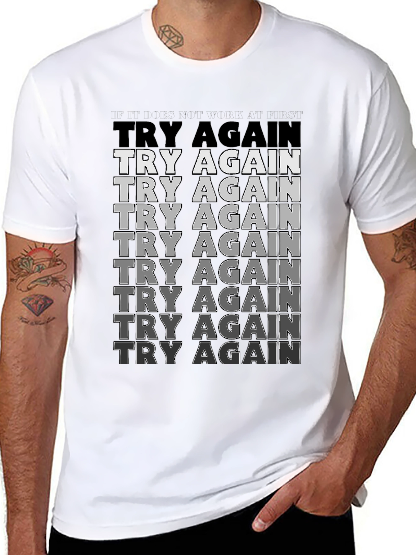 Try Again Motivational Graphic T-Shirt
