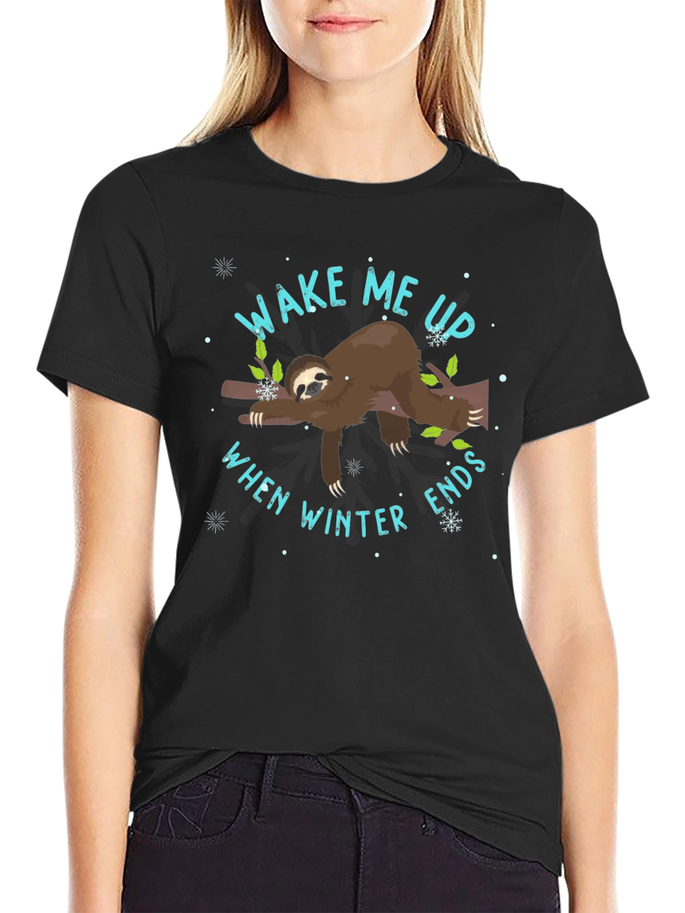 Wake Me Up When Winter Ends Sloth T-Shirt