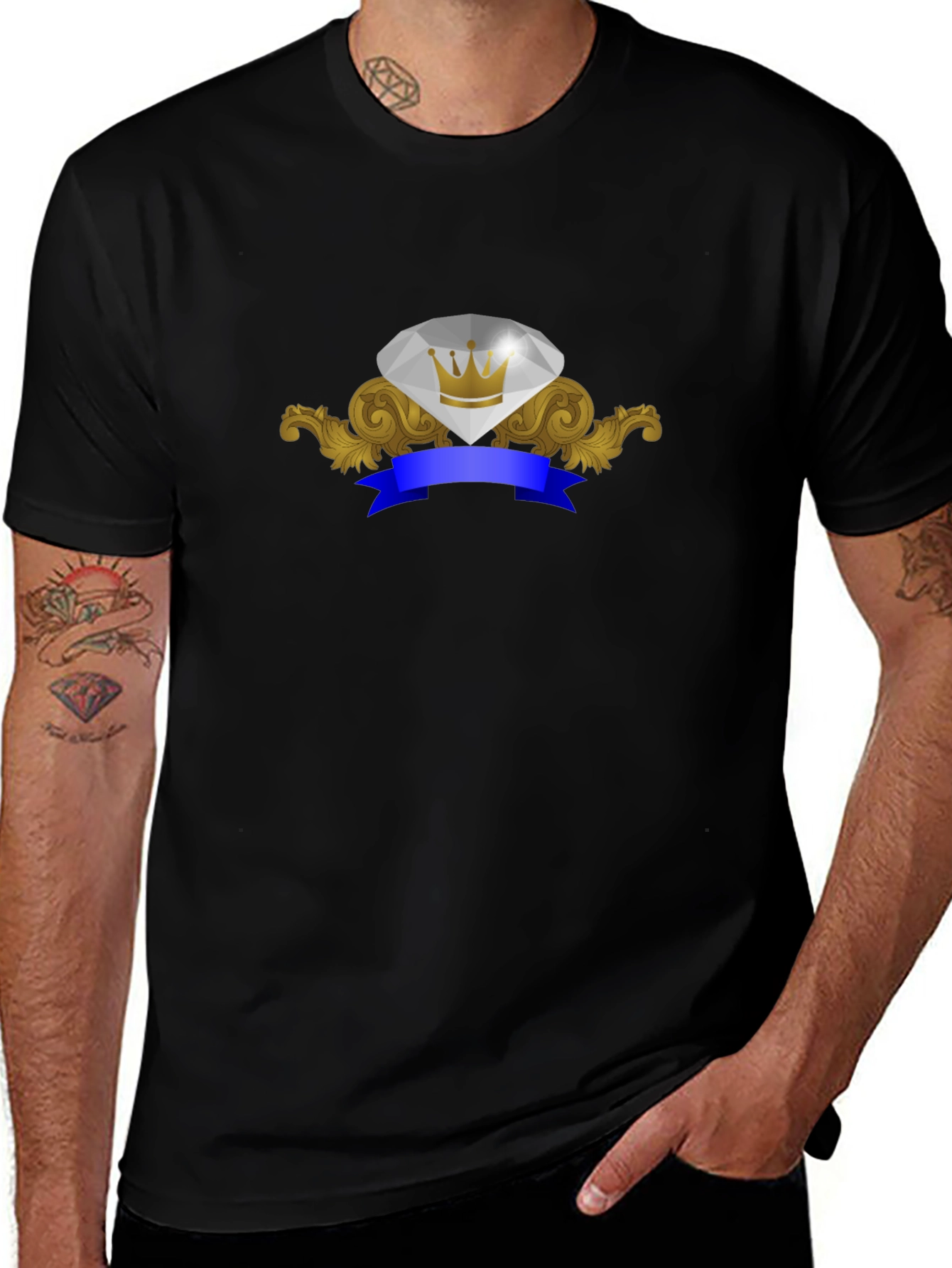 Diamond Crown Emblem Graphic T-Shirt