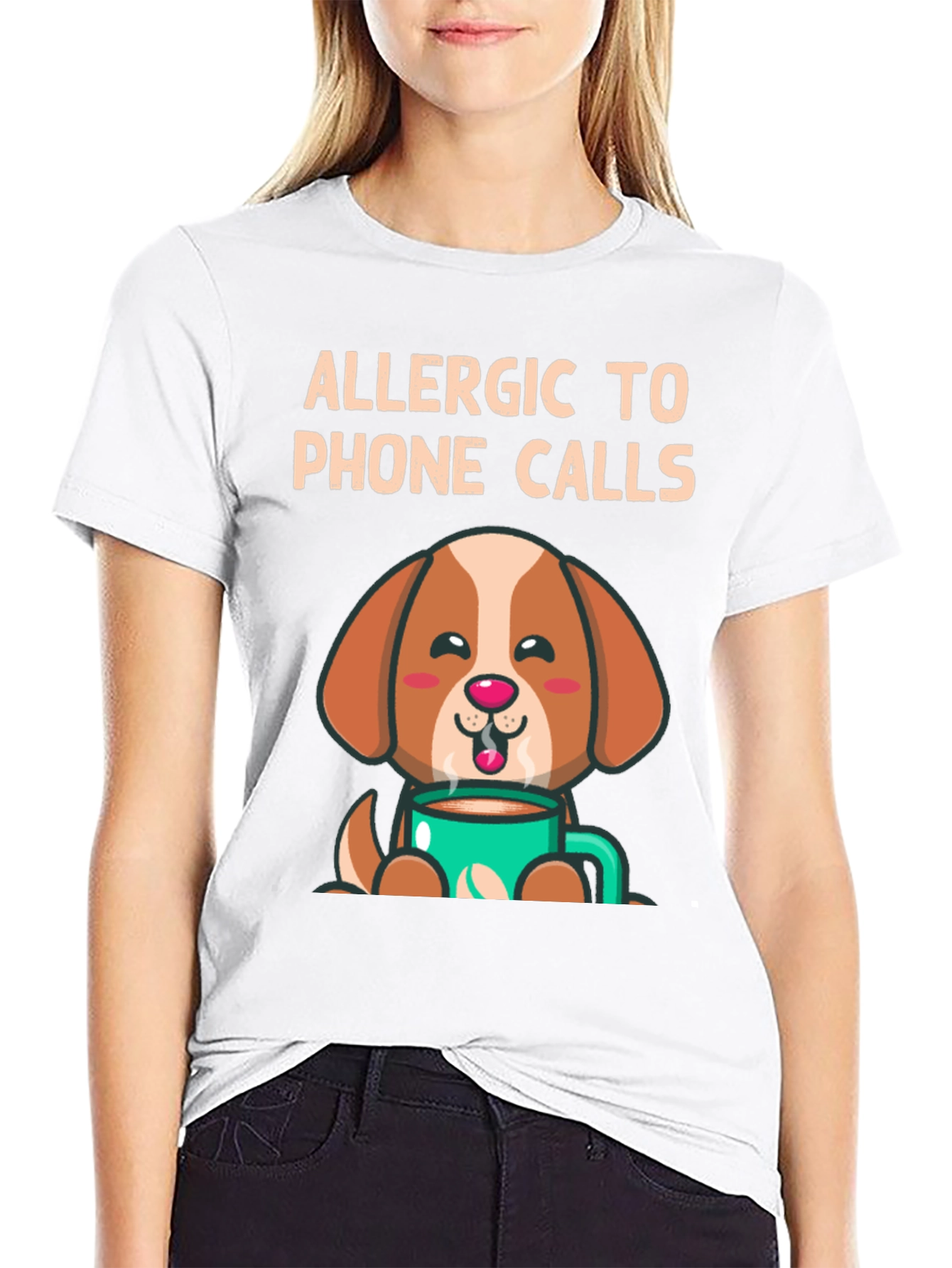 Allergic to Phone Calls Dog T-Shirt
