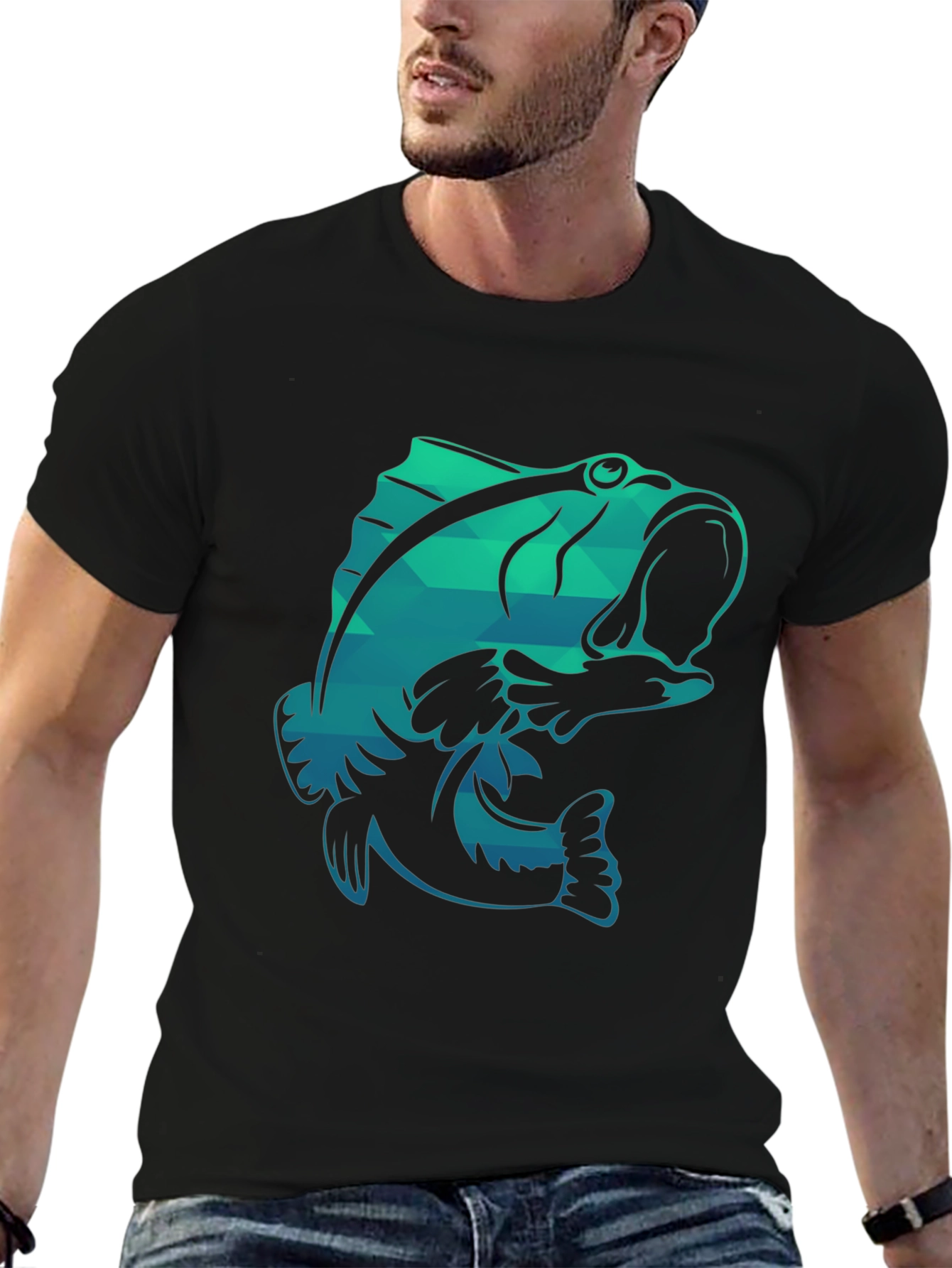 Cool Fish Graphic T-Shirt - Black