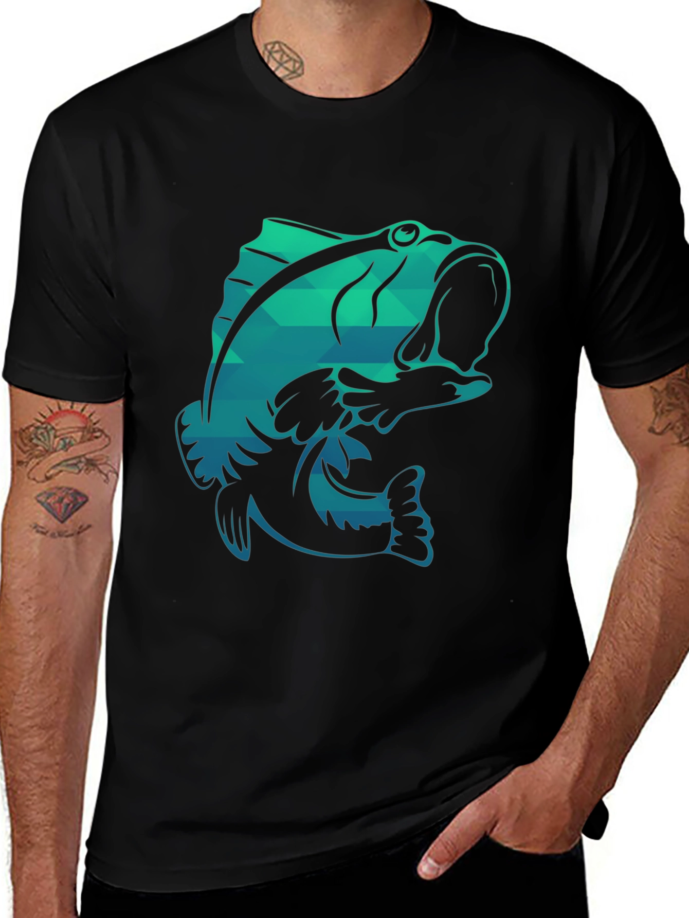 Cool Fish Graphic T-Shirt - Black