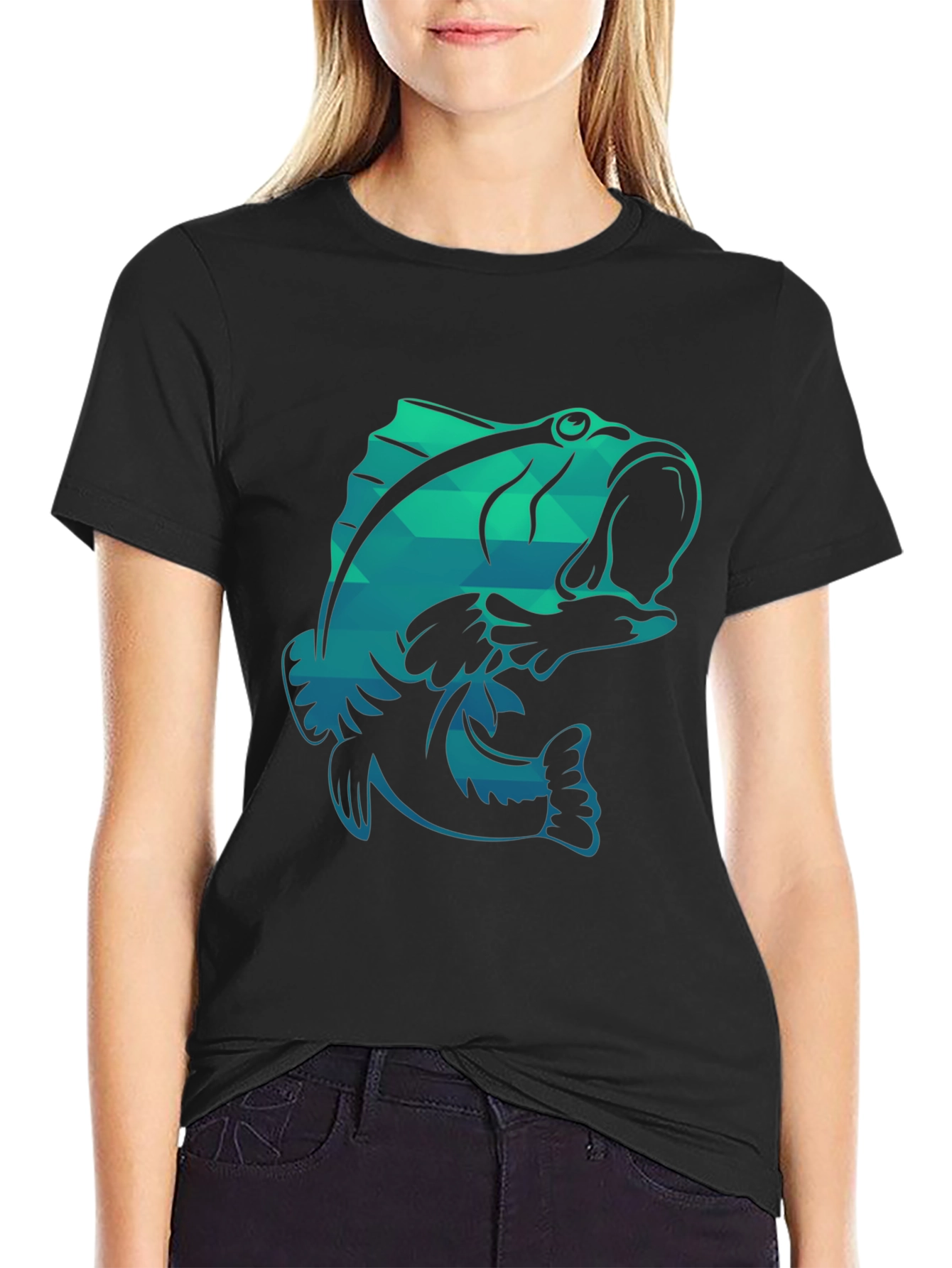 Cool Fish Graphic T-Shirt - Black