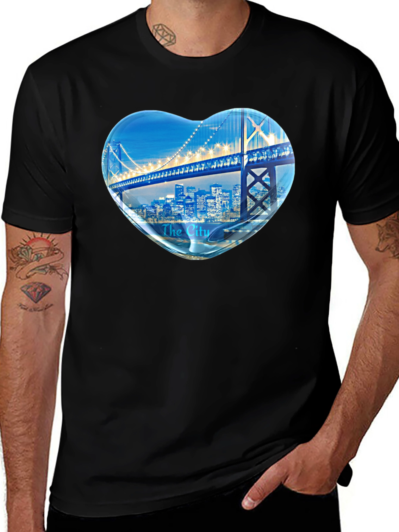 Cityscape Heart Graphic Tee - Soft Cotton Blend