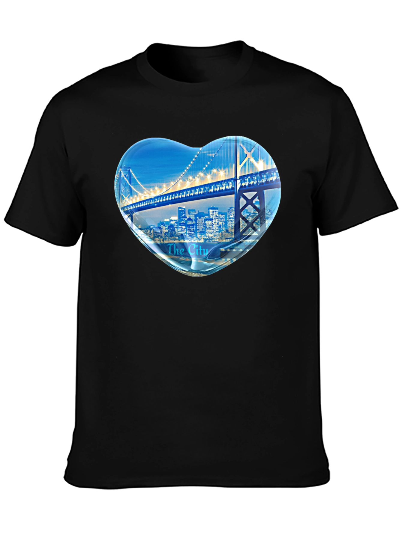 Cityscape Heart Graphic Tee - Soft Cotton Blend