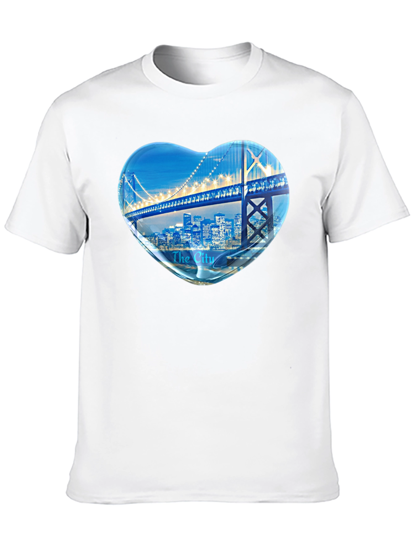 Cityscape Heart Graphic Tee - Soft Cotton Blend