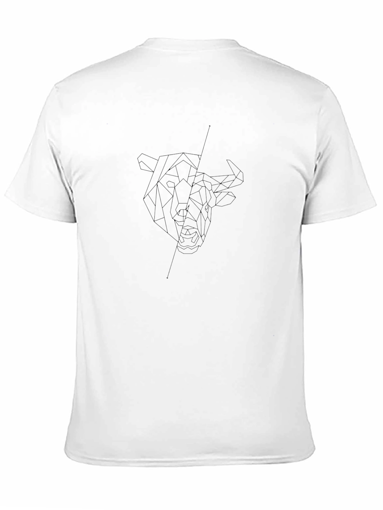 Geometric Bull Graphic Black T-Shirt
