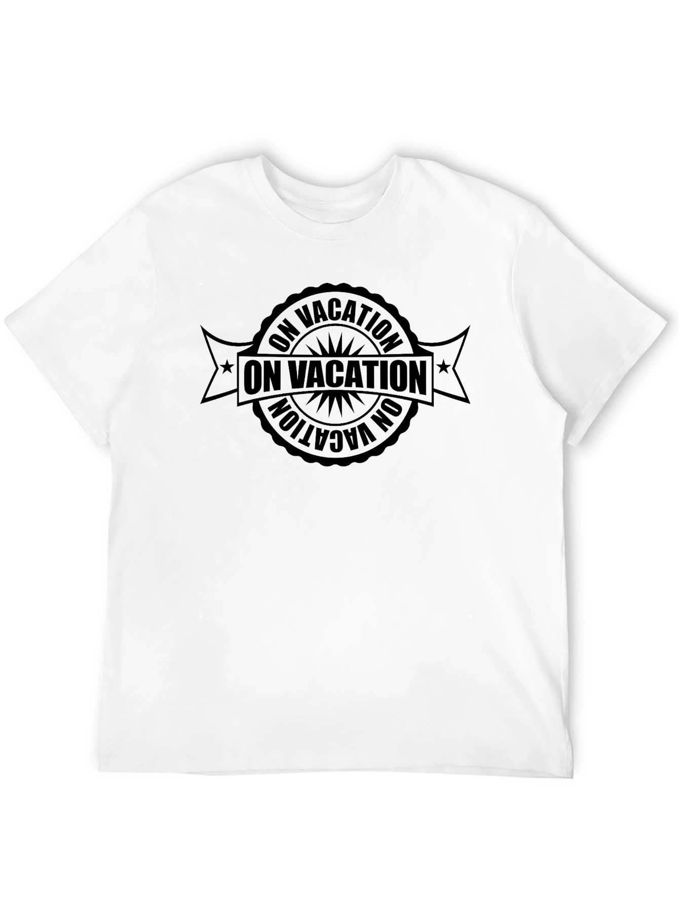 On Vacation Black T-Shirt - Relax & Unwind