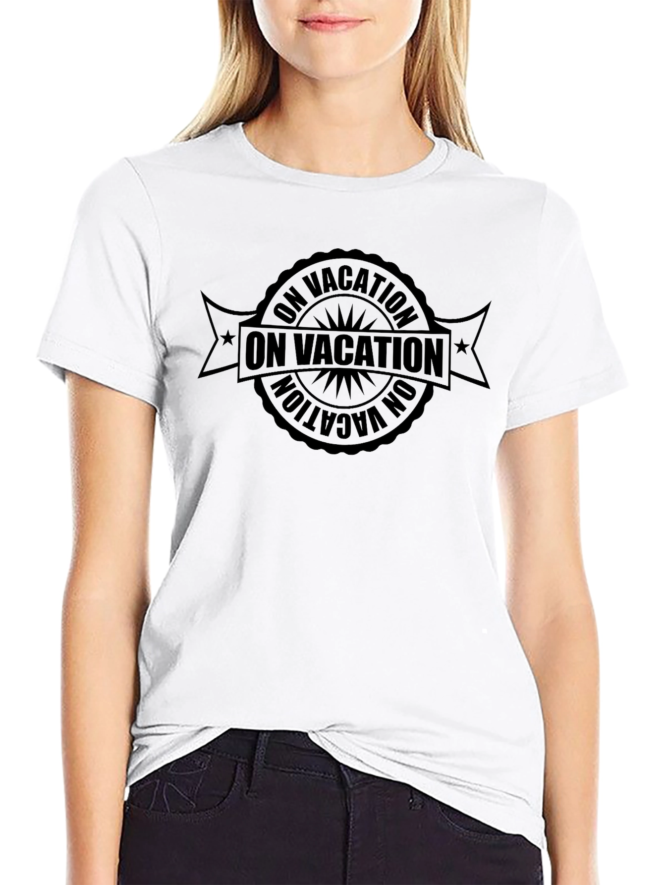 On Vacation Black T-Shirt - Relax & Unwind