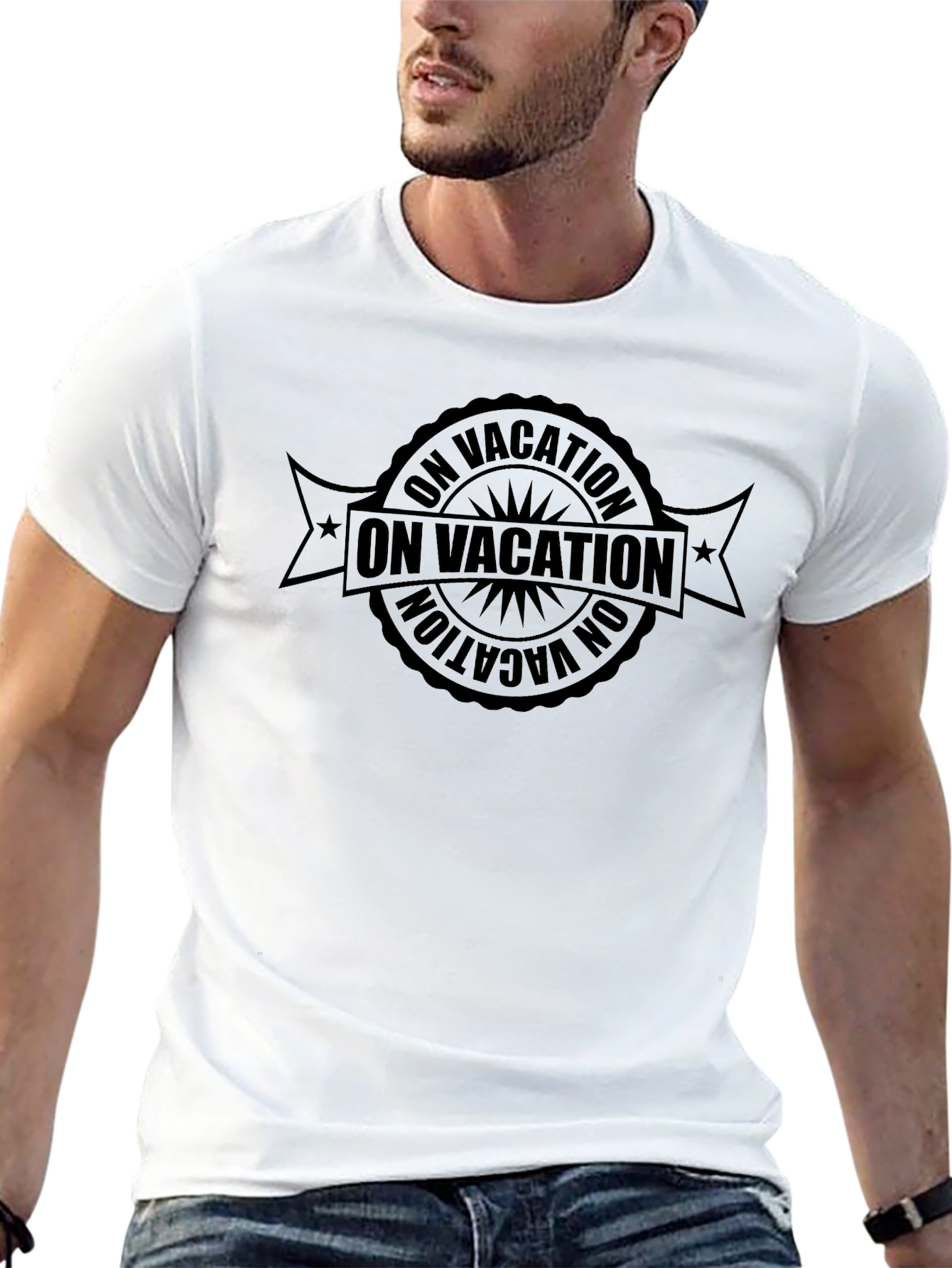 On Vacation Black T-Shirt - Relax & Unwind