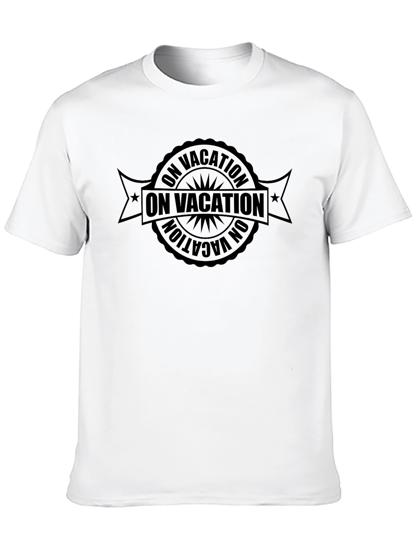 On Vacation Black T-Shirt - Relax & Unwind