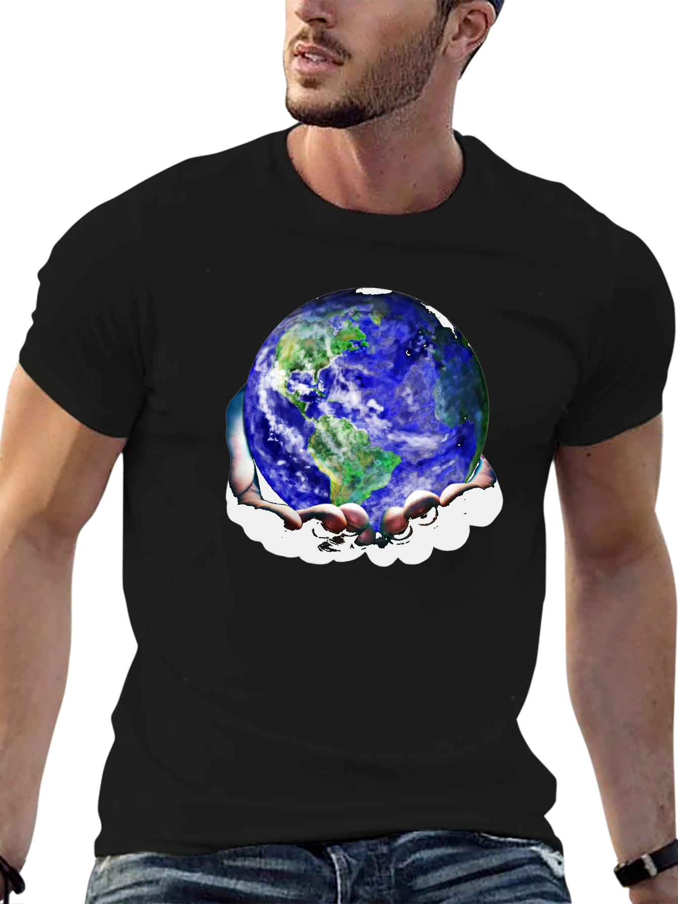 Earth in Hands Graphic T-Shirt