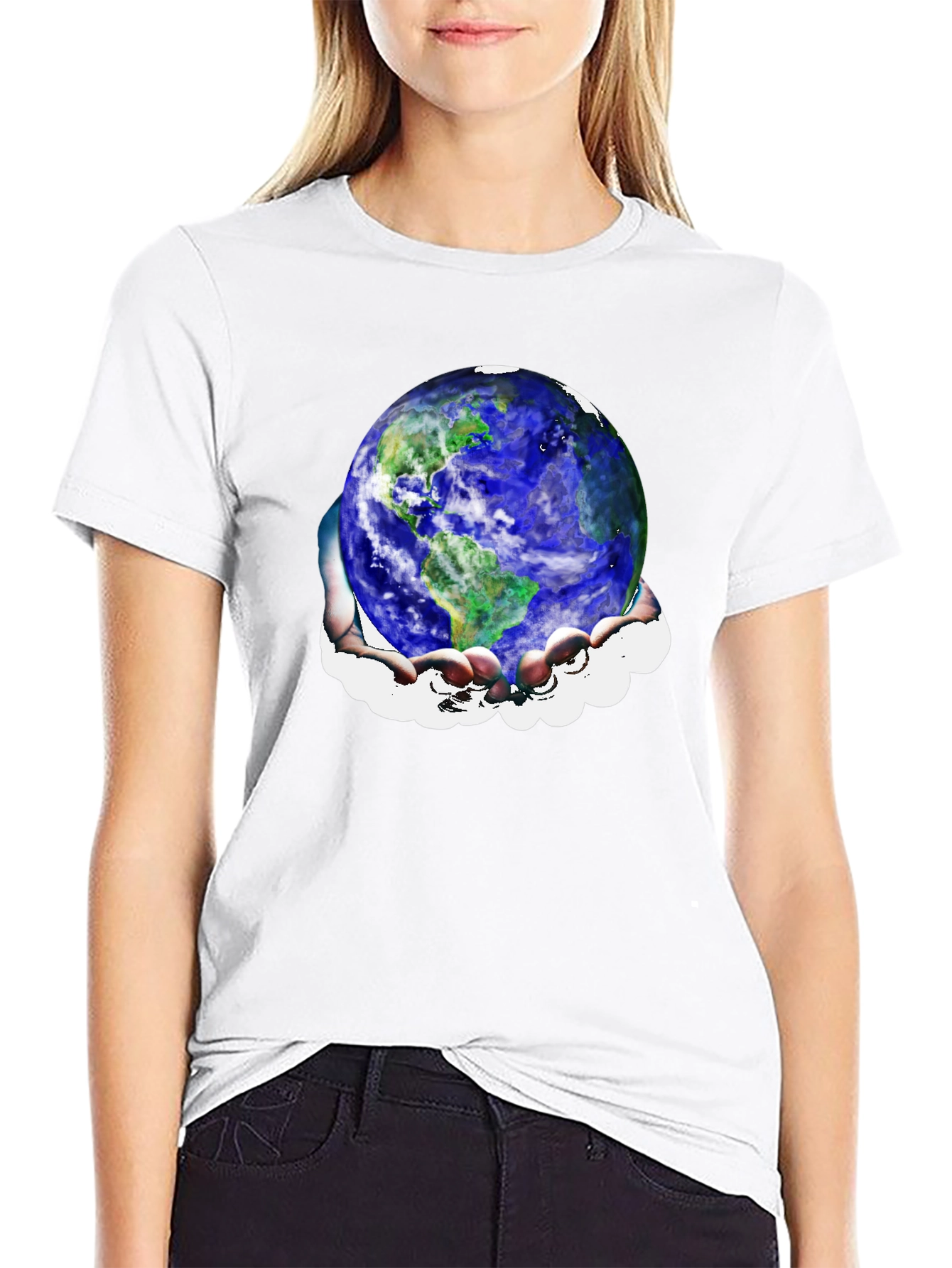 Earth in Hands Graphic T-Shirt