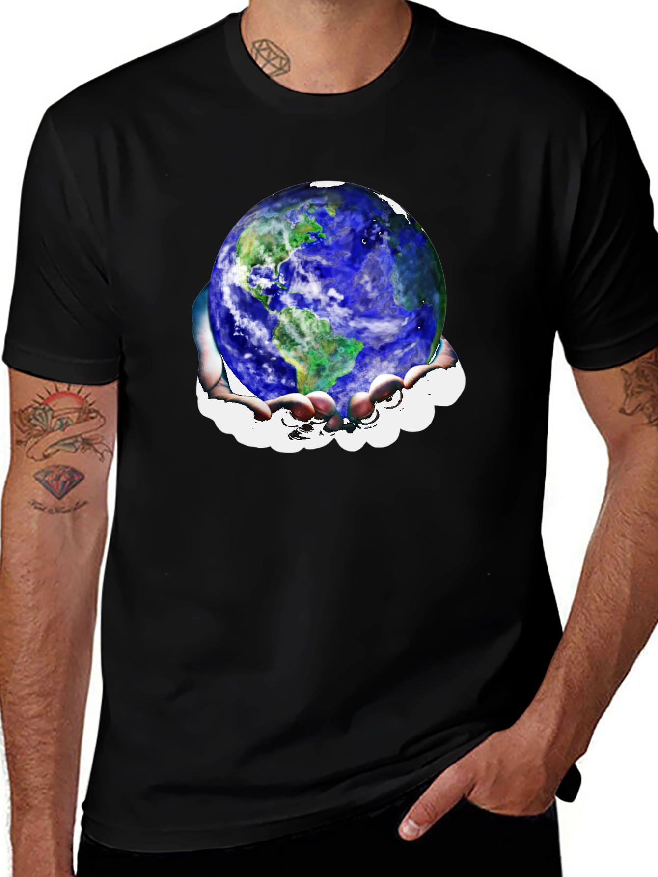 Earth in Hands Graphic T-Shirt