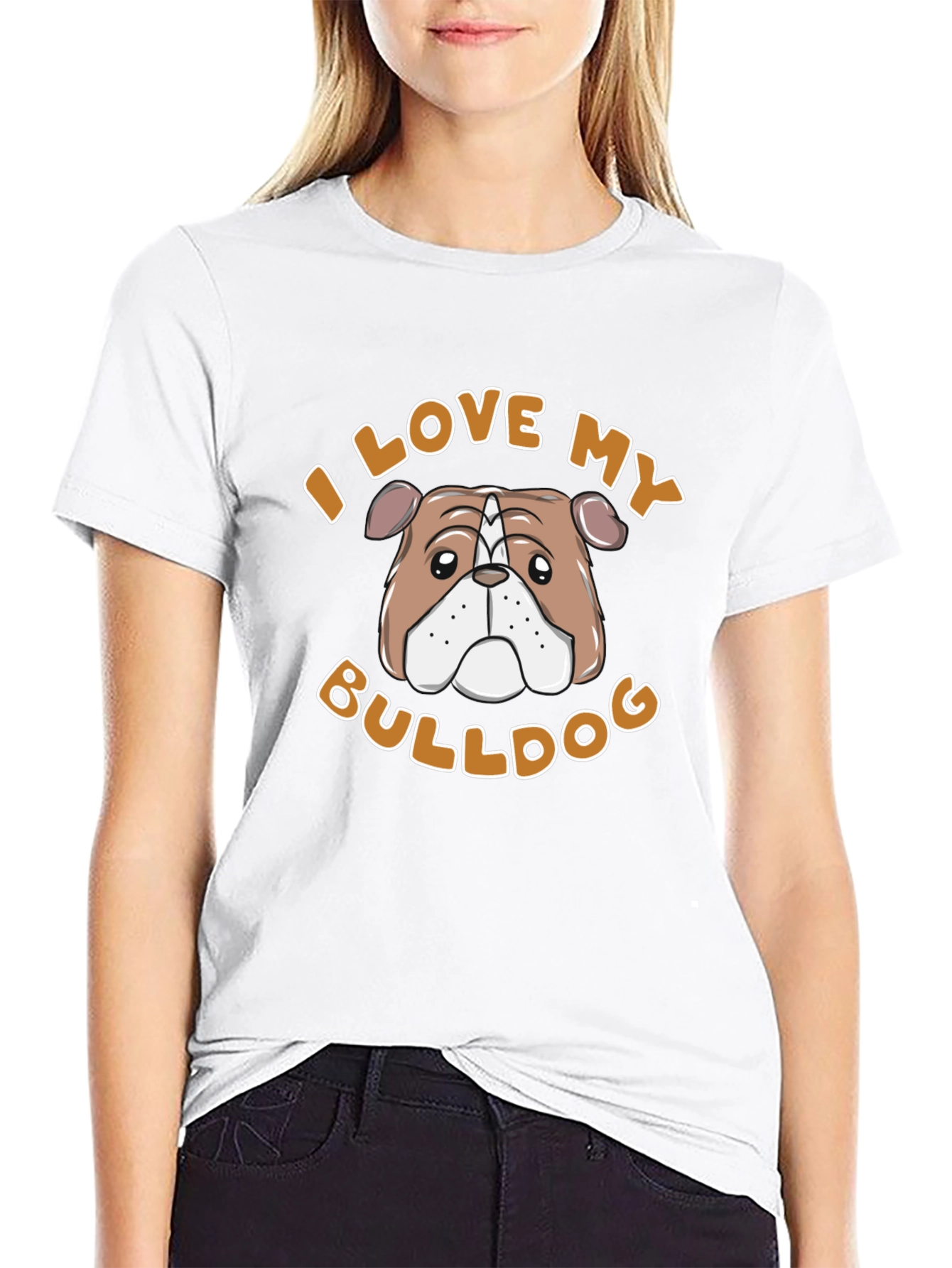 I Love My Bulldog T-Shirt - Black
