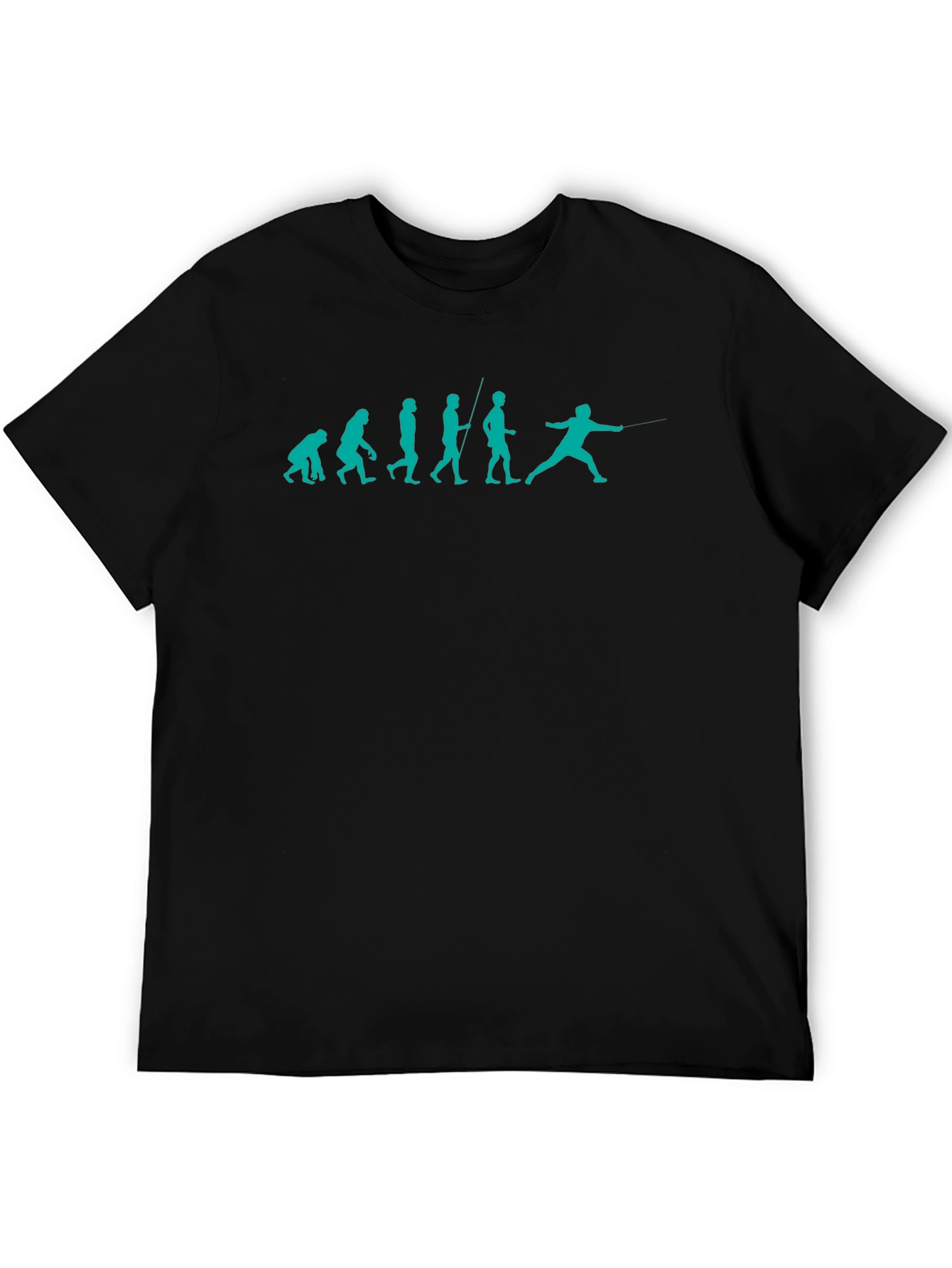 Fencing Evolution Graphic Tee - Black Cotton T-Shirt