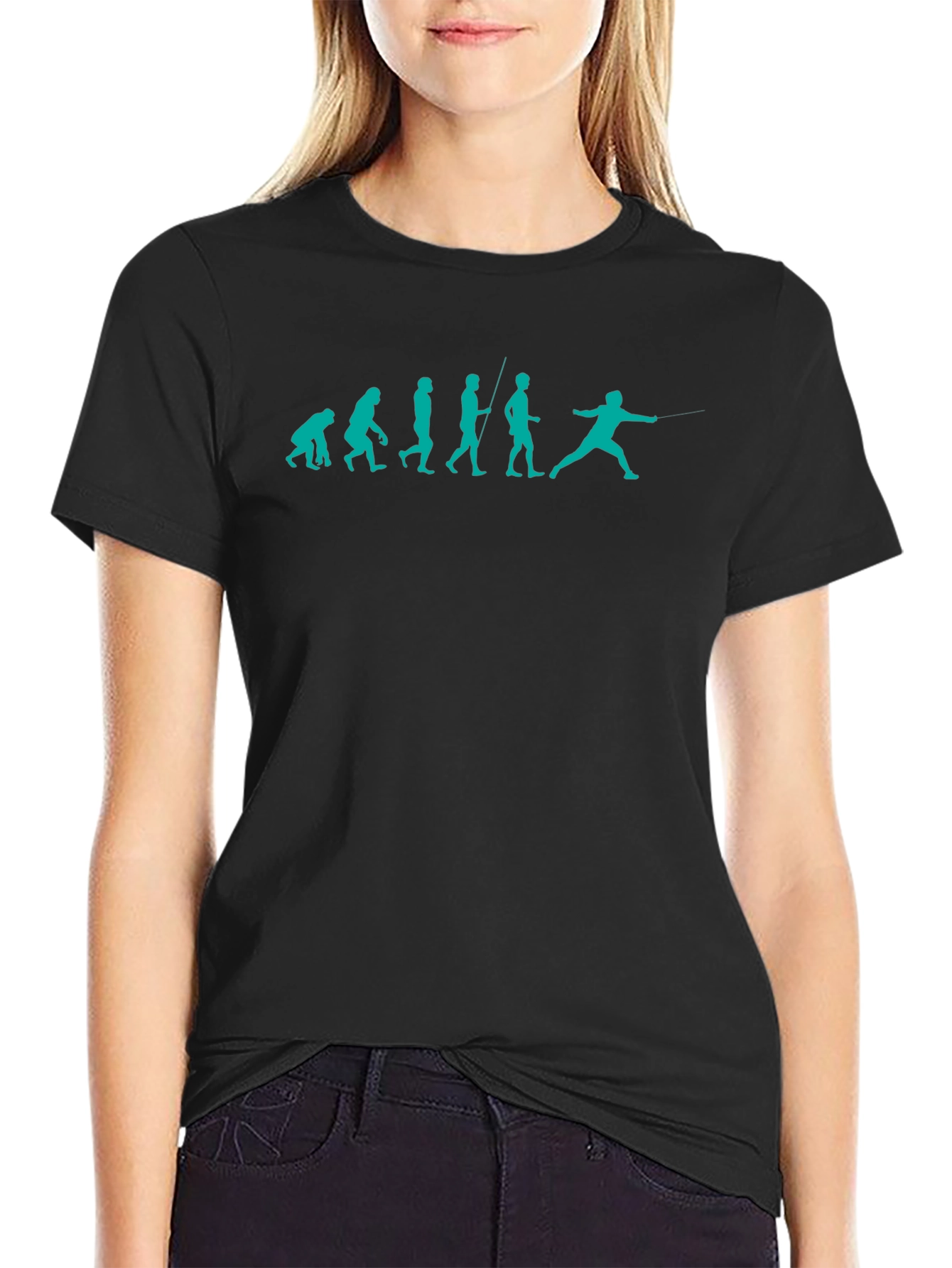 Fencing Evolution Graphic Tee - Black Cotton T-Shirt