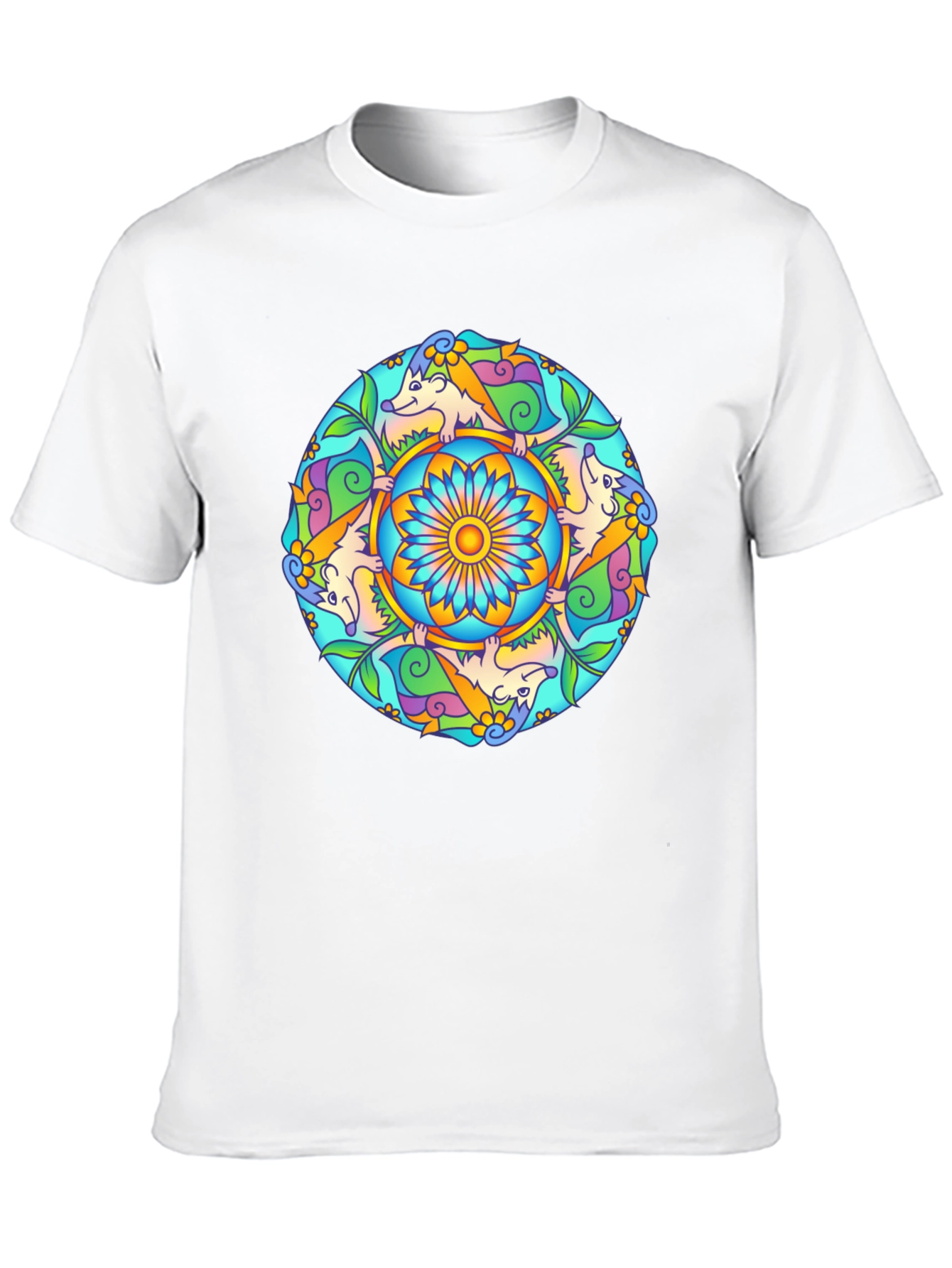 Whimsical Hedgehog Mandala T-Shirt