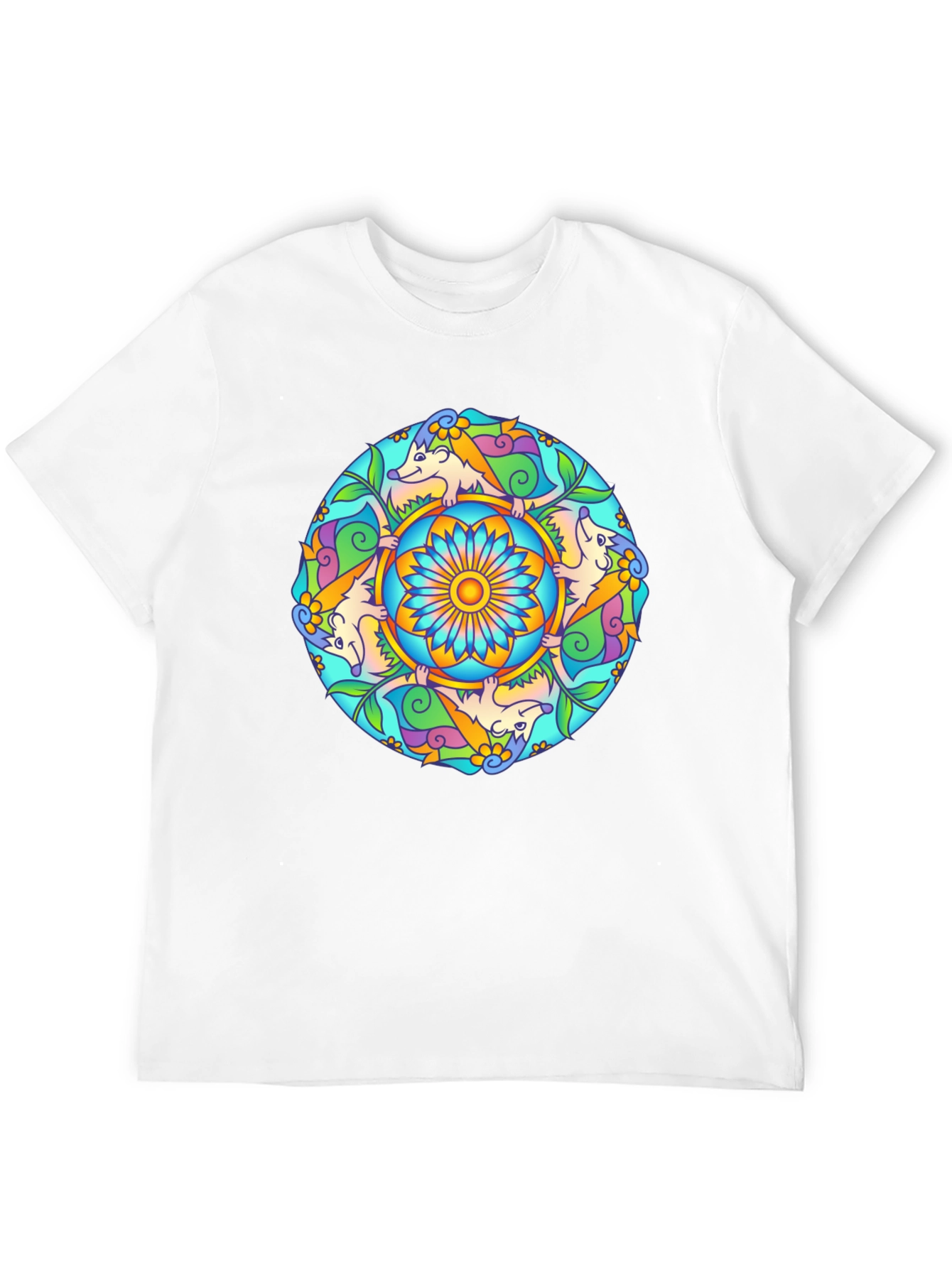 Whimsical Hedgehog Mandala T-Shirt