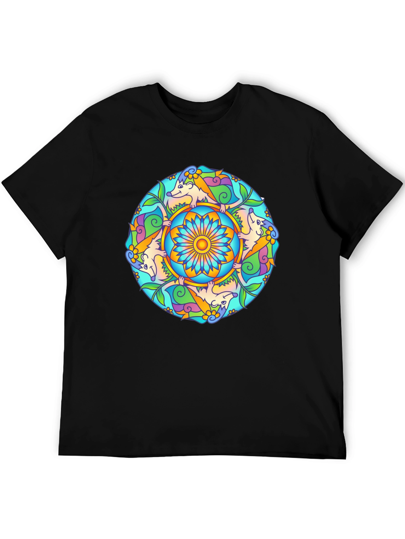 Whimsical Hedgehog Mandala T-Shirt