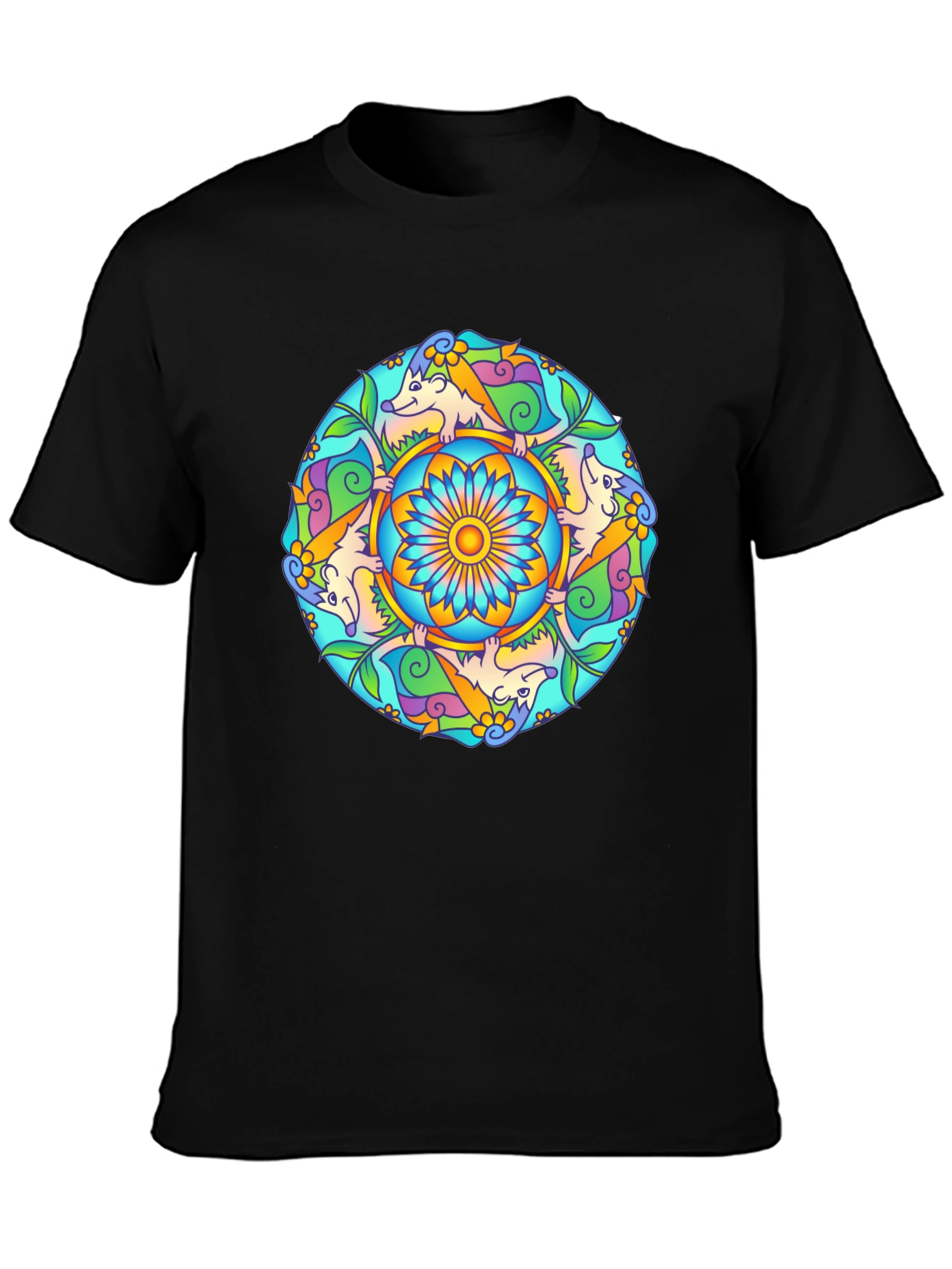 Whimsical Hedgehog Mandala T-Shirt