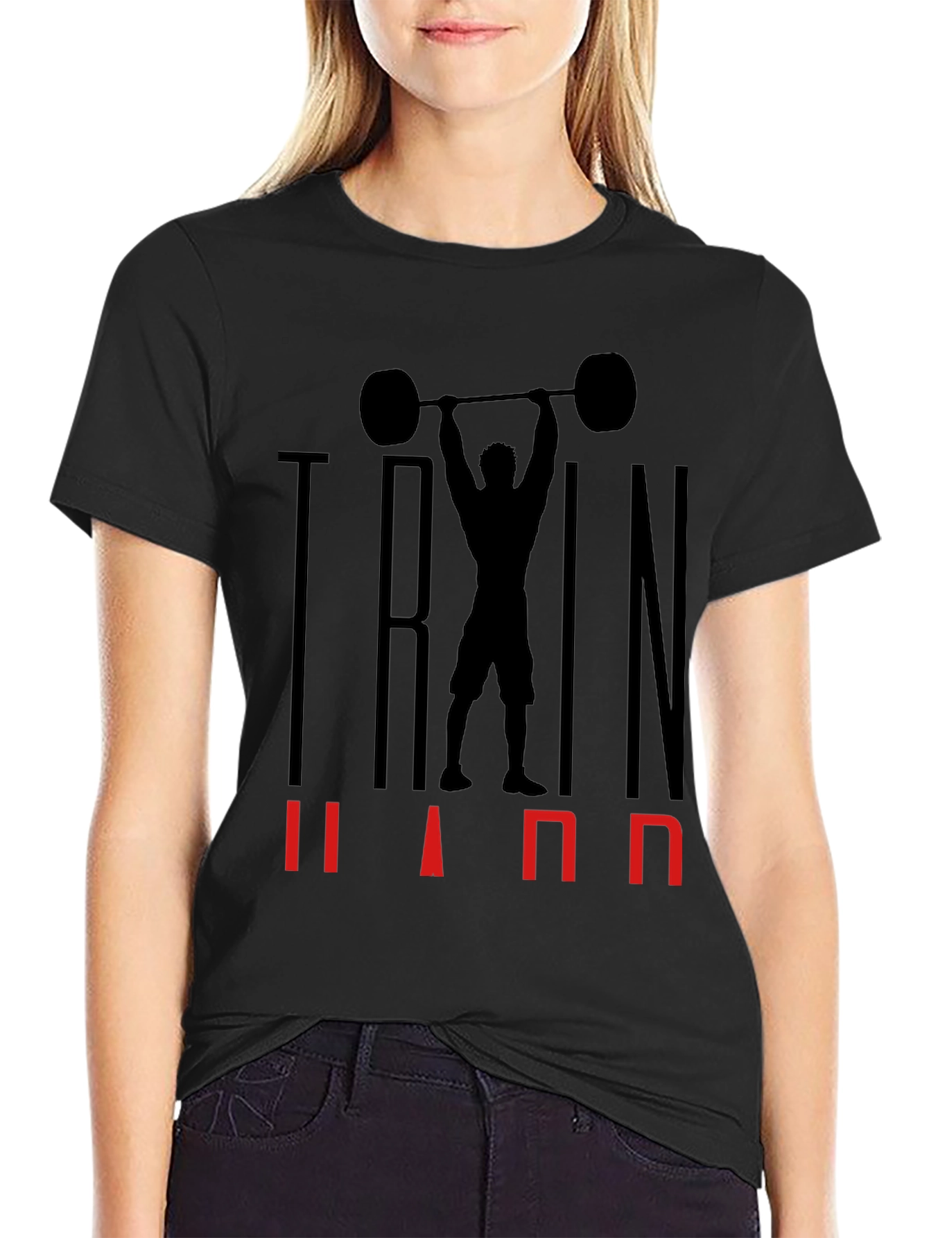 Train Hard Black Graphic T-Shirt