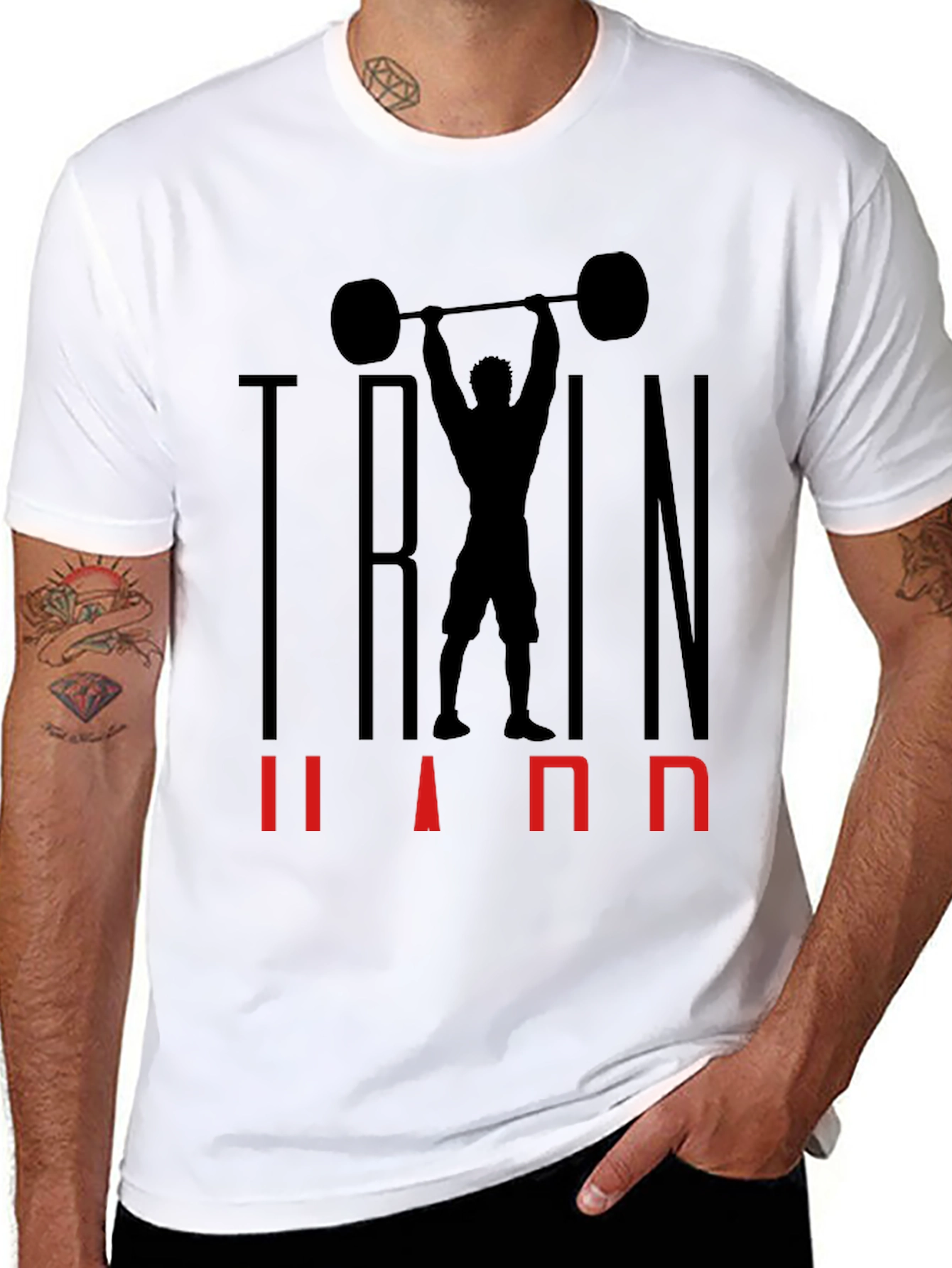 Train Hard Black Graphic T-Shirt