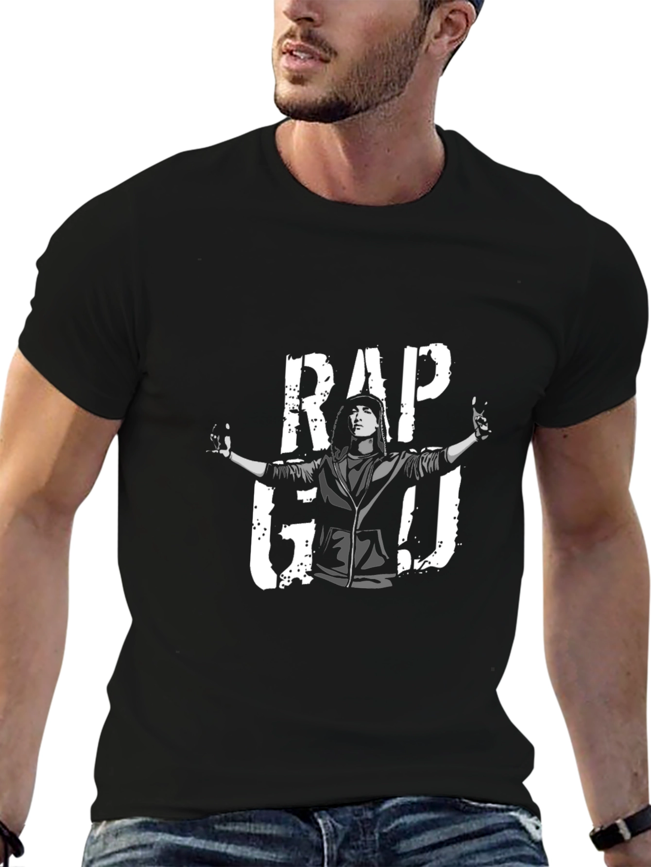 Rap God Graphic T-Shirt - Black Cotton Tee