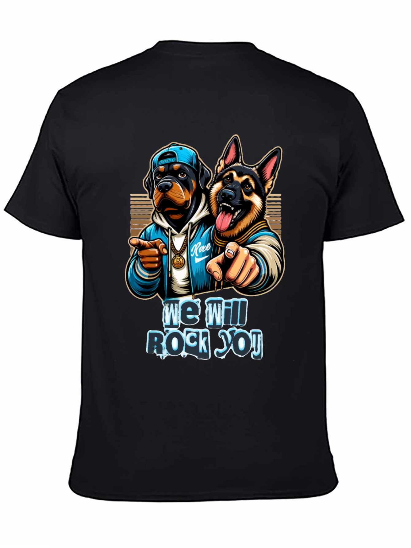 Rapper Dog Graphic T-Shirt - We Will Rock You!