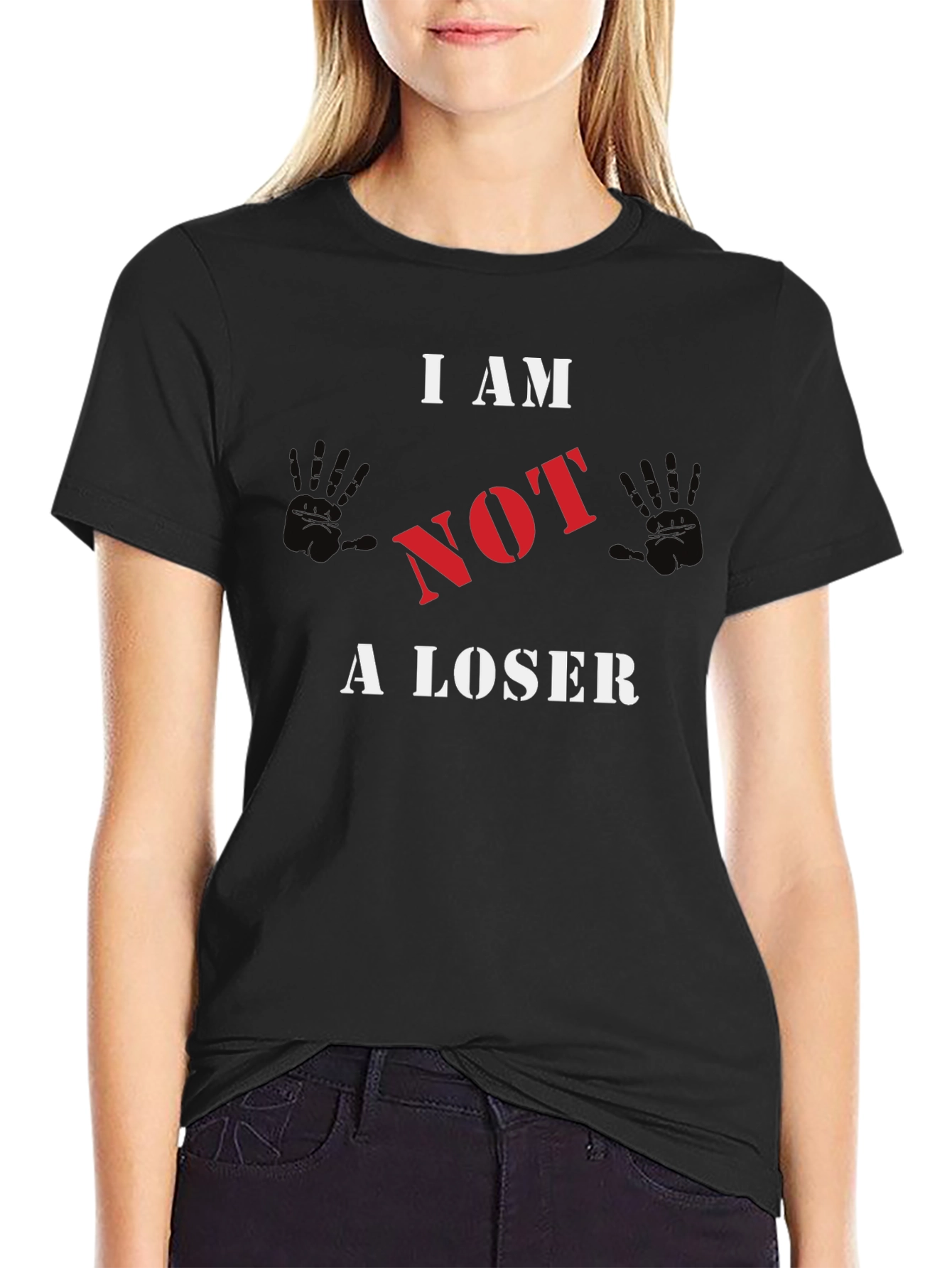 I AM NOT A LOSER Graphic T-Shirt - Black