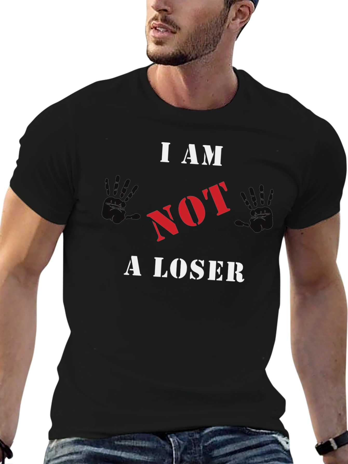 I AM NOT A LOSER Graphic T-Shirt - Black