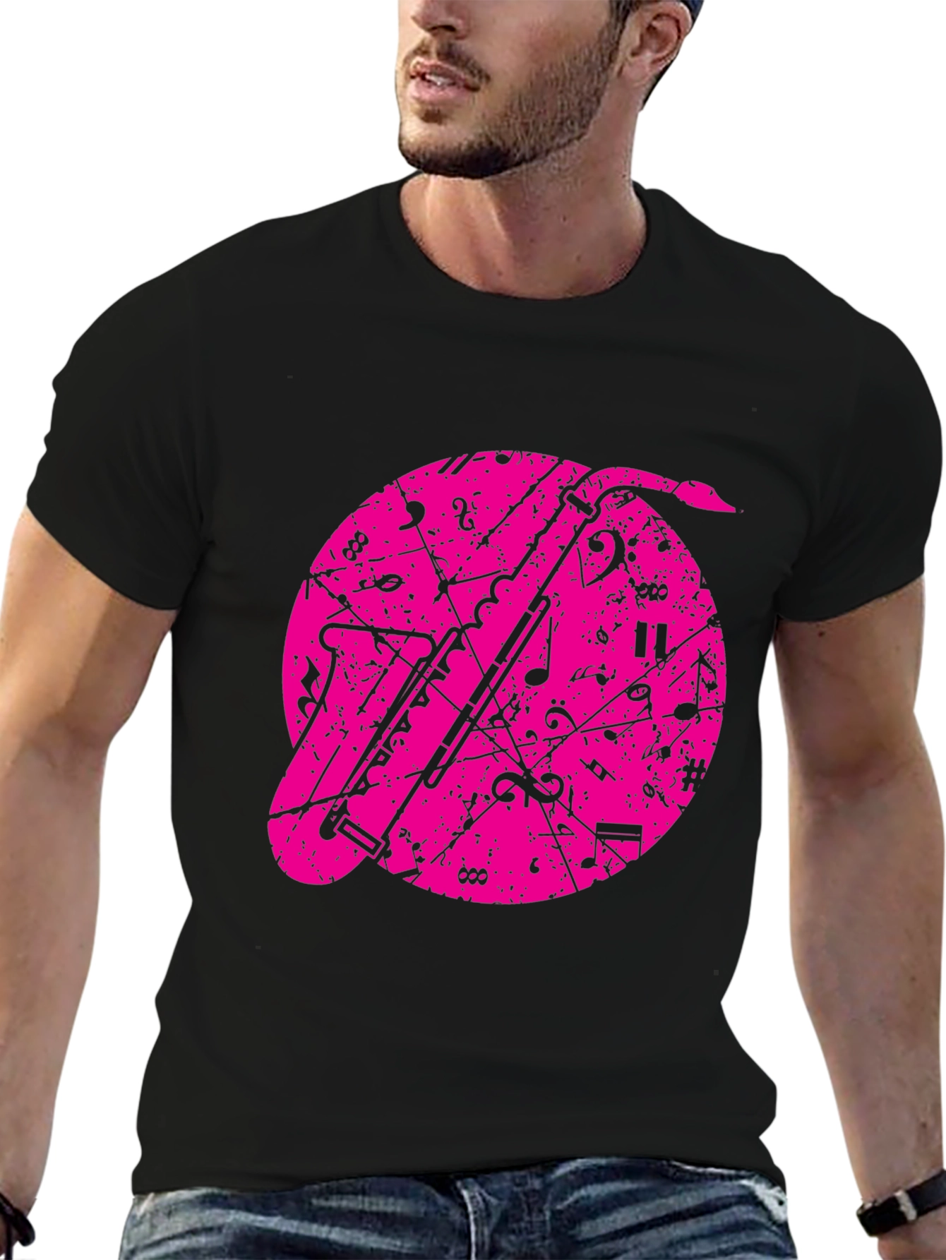 Musical Clarinet T-Shirt - Black Cotton Tee