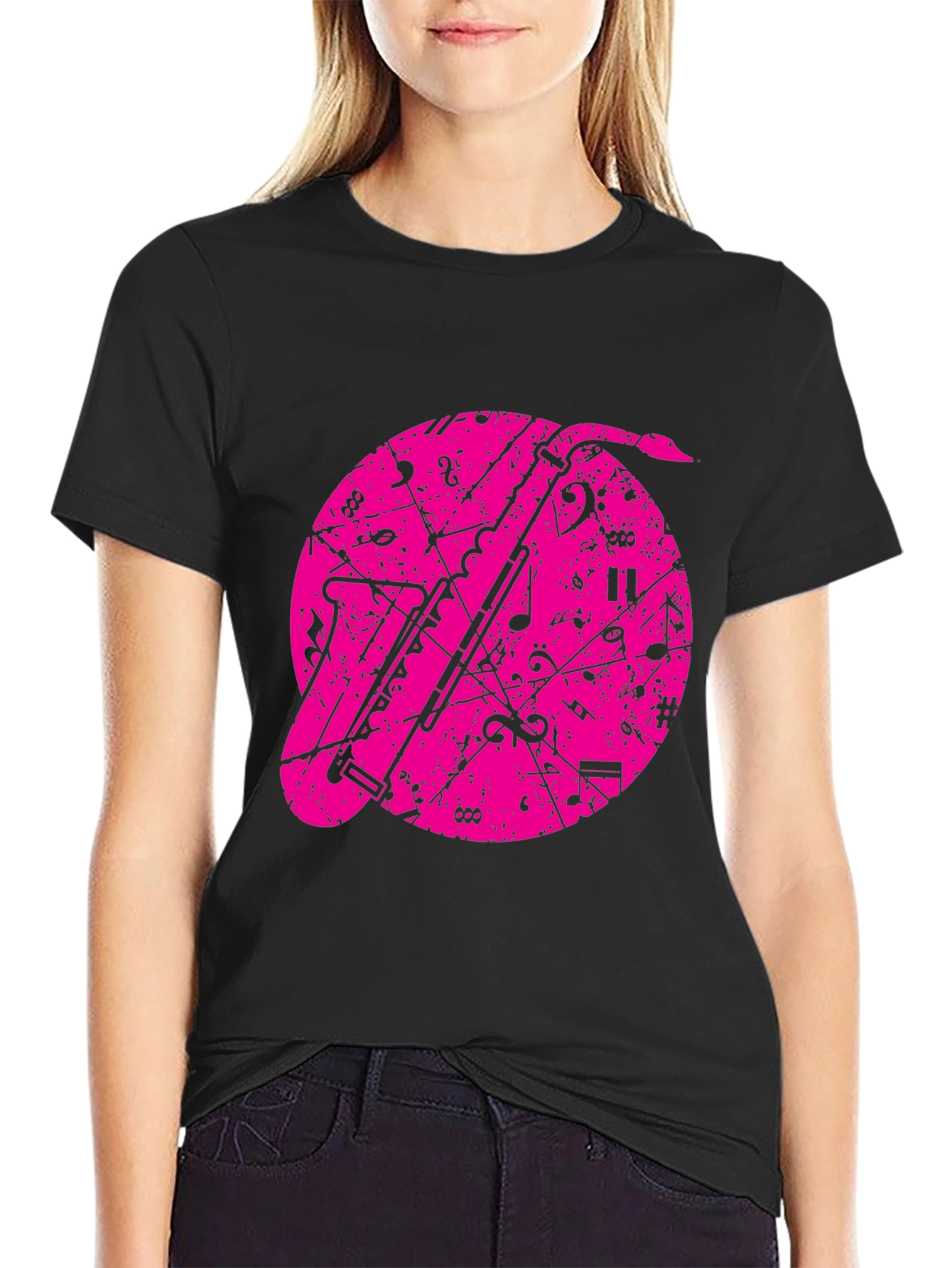 Musical Clarinet T-Shirt - Black Cotton Tee