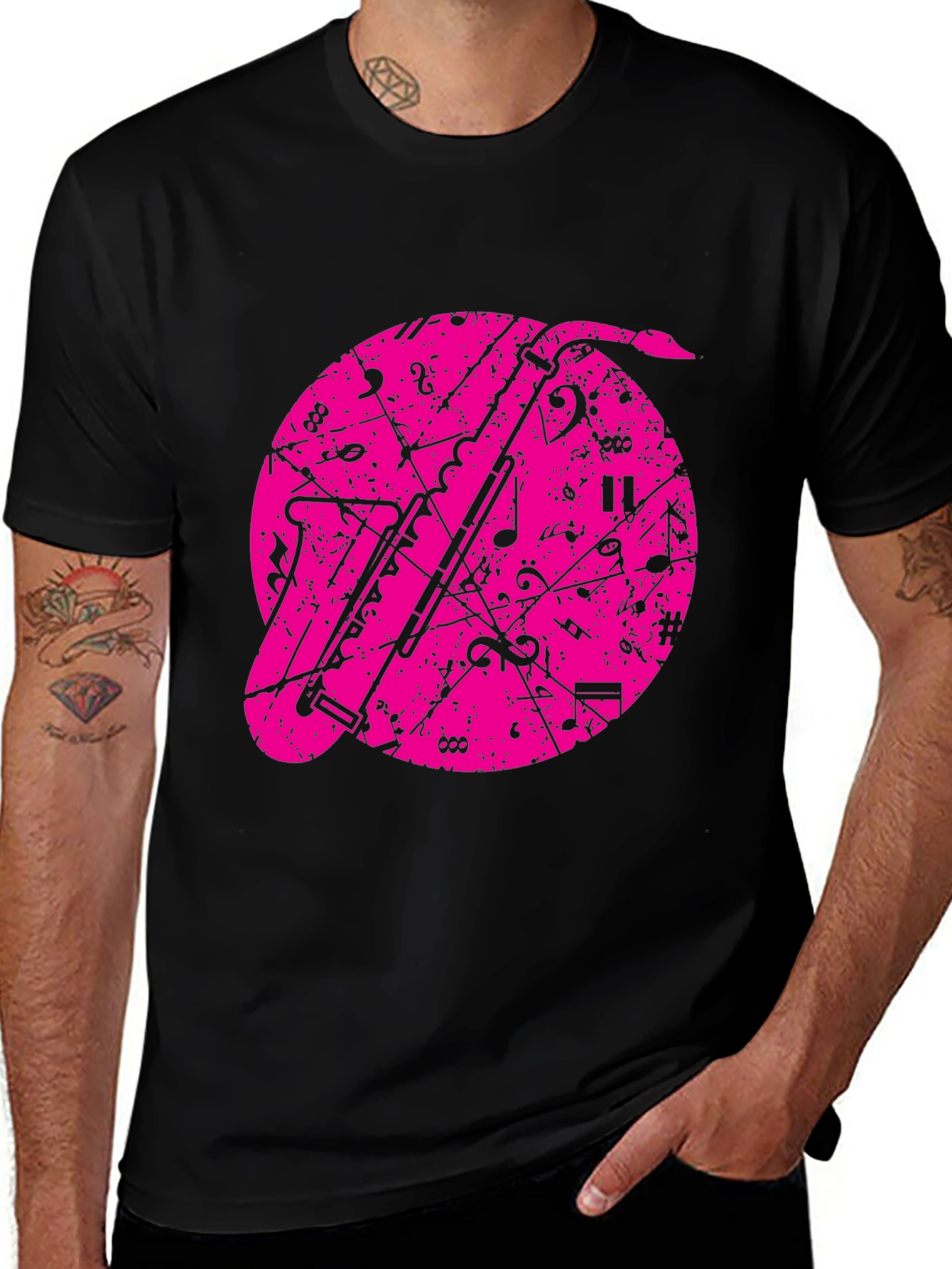Musical Clarinet T-Shirt - Black Cotton Tee