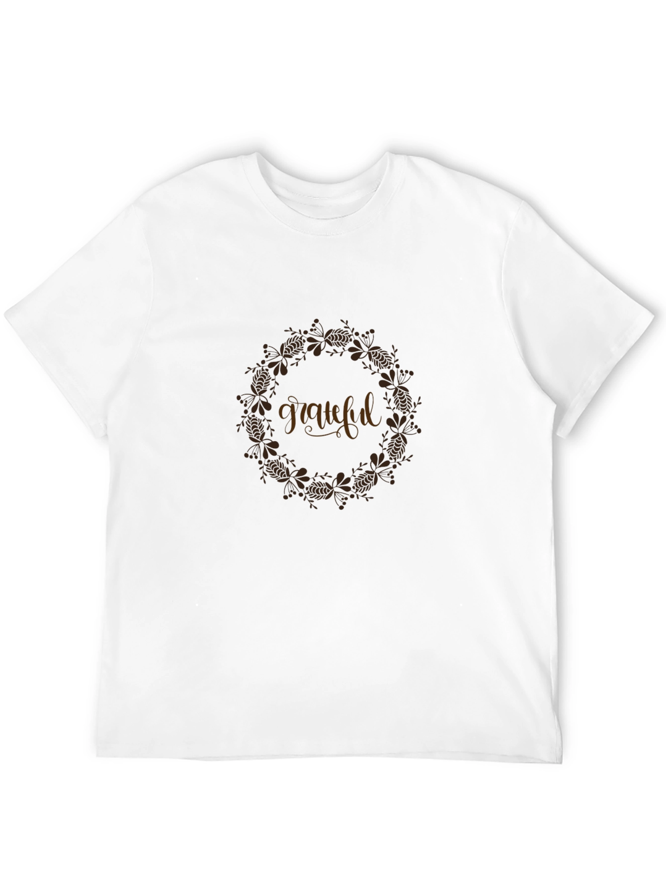 Grateful Wreath Graphic Tee - Stylish Black Shirt