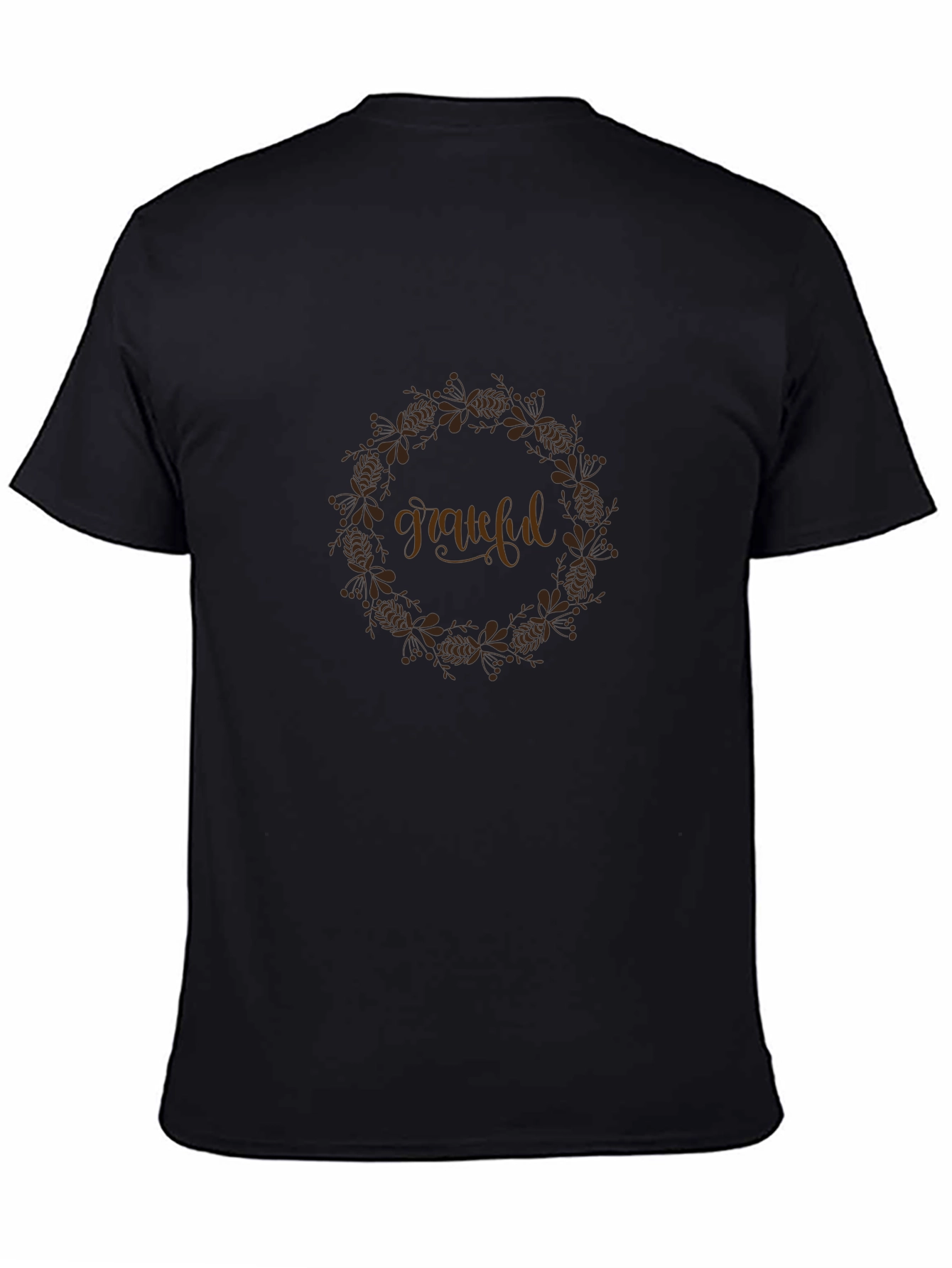 Grateful Wreath Graphic Tee - Stylish Black Shirt