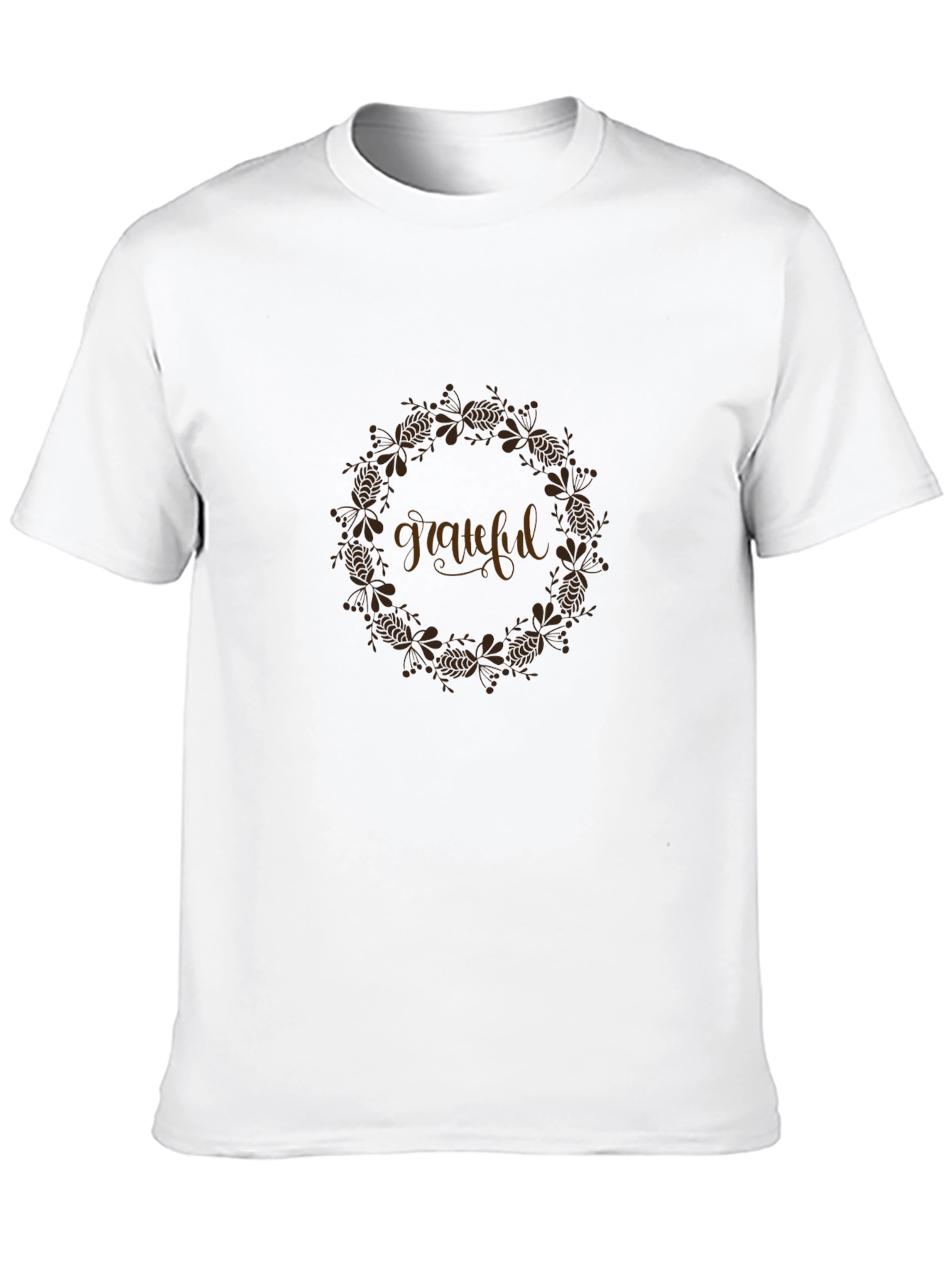 Grateful Wreath Graphic Tee - Stylish Black Shirt