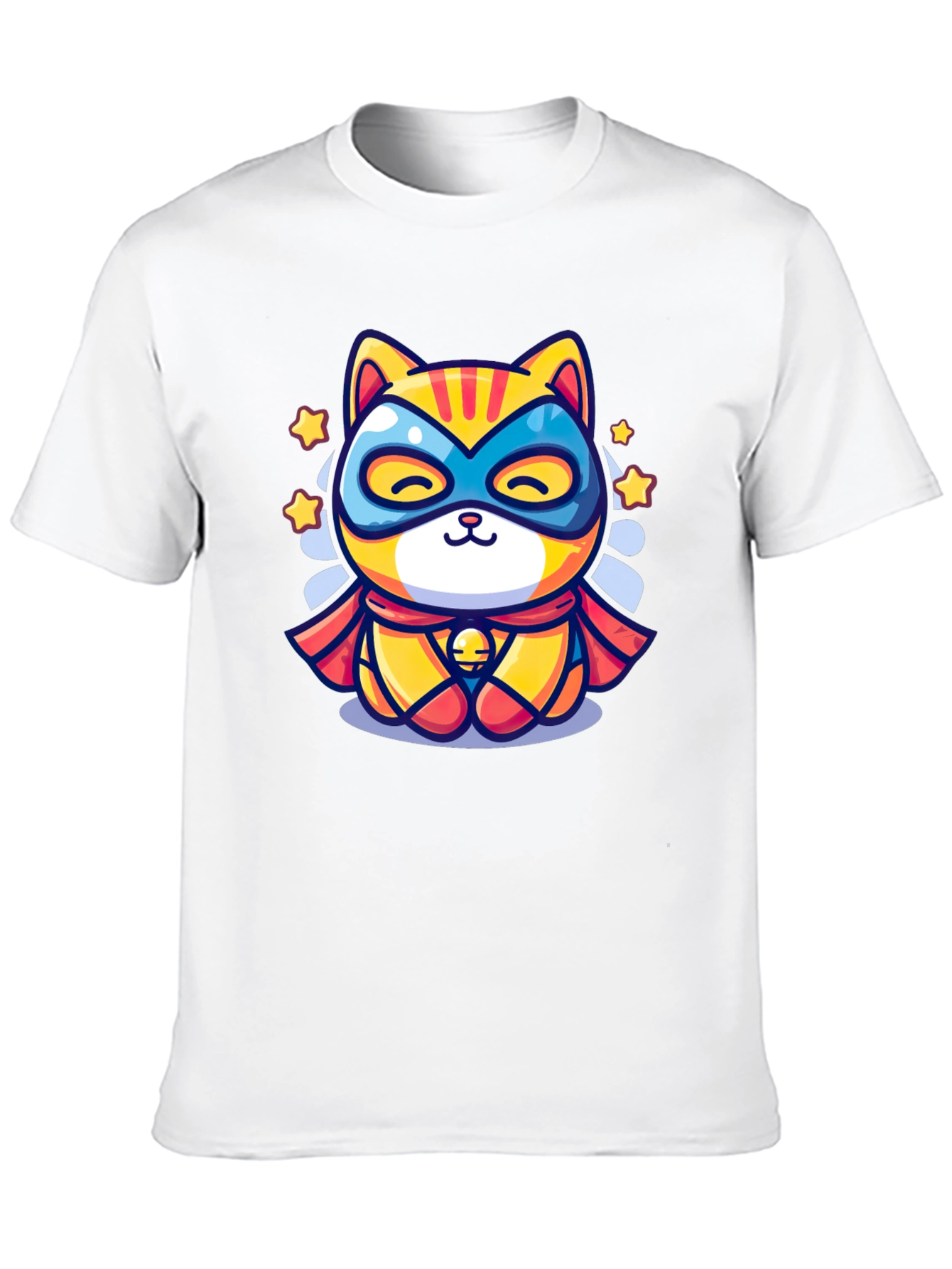 Superhero Cat Graphic T-Shirt - Cool Design