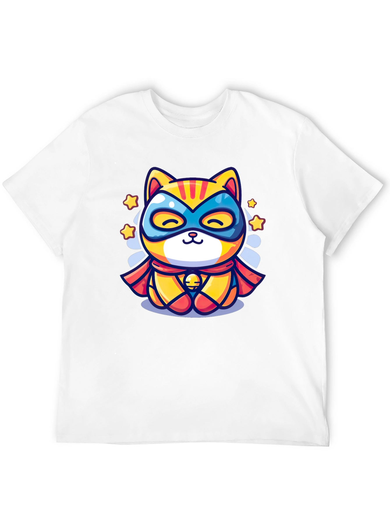 Superhero Cat Graphic T-Shirt - Cool Design
