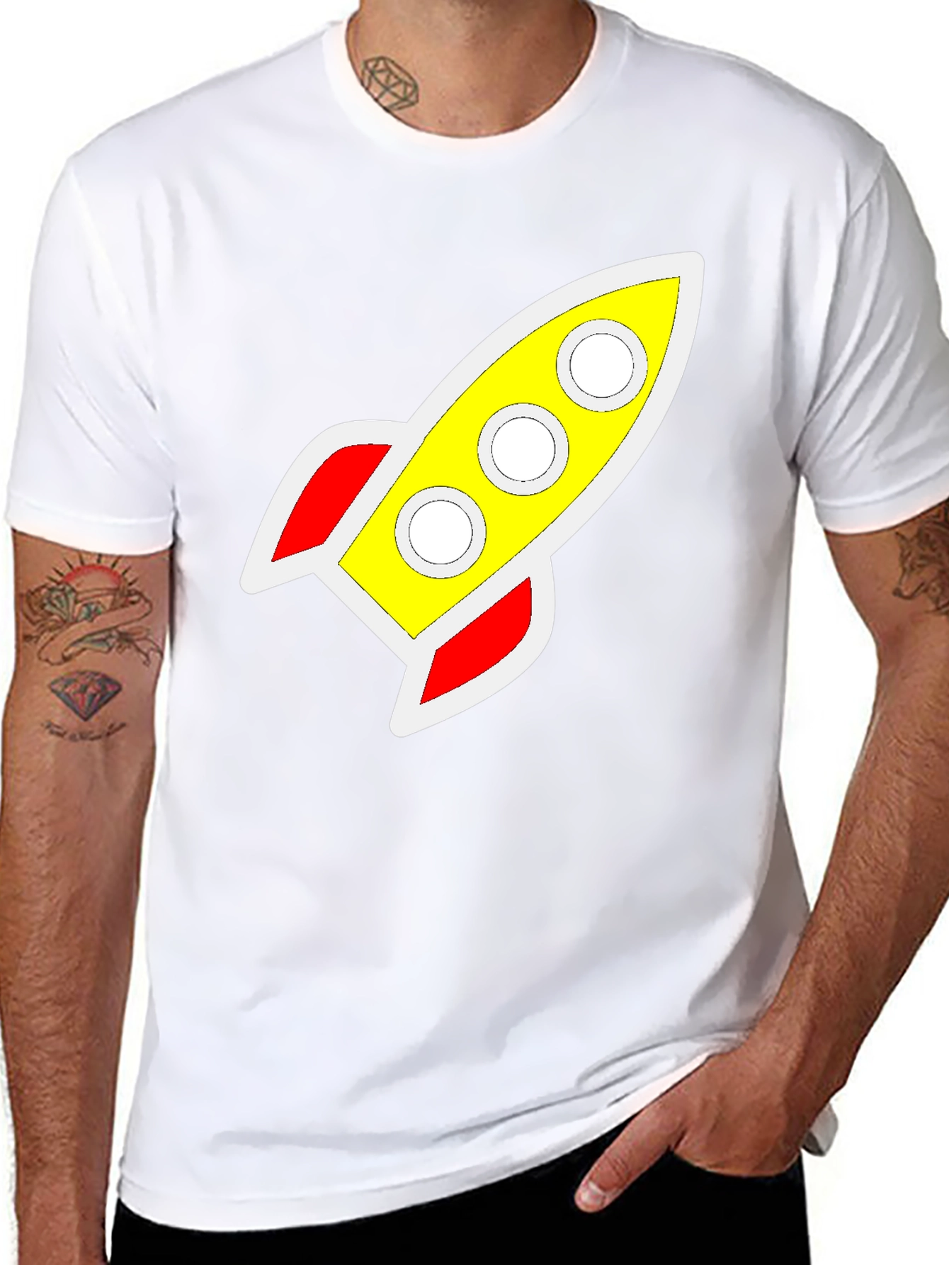 Retro Rocket Graphic Tee - Classic Style