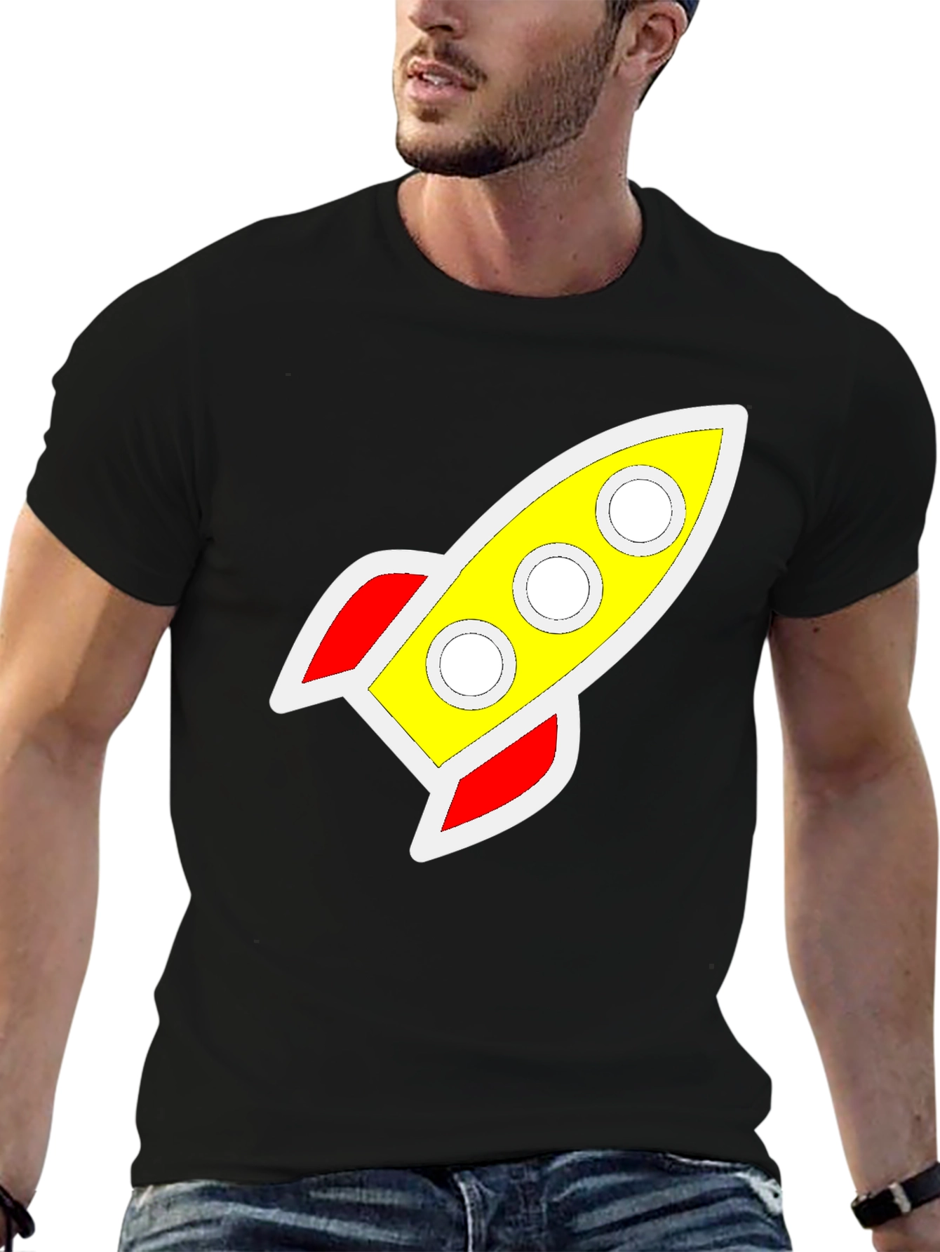 Retro Rocket Graphic Tee - Classic Style