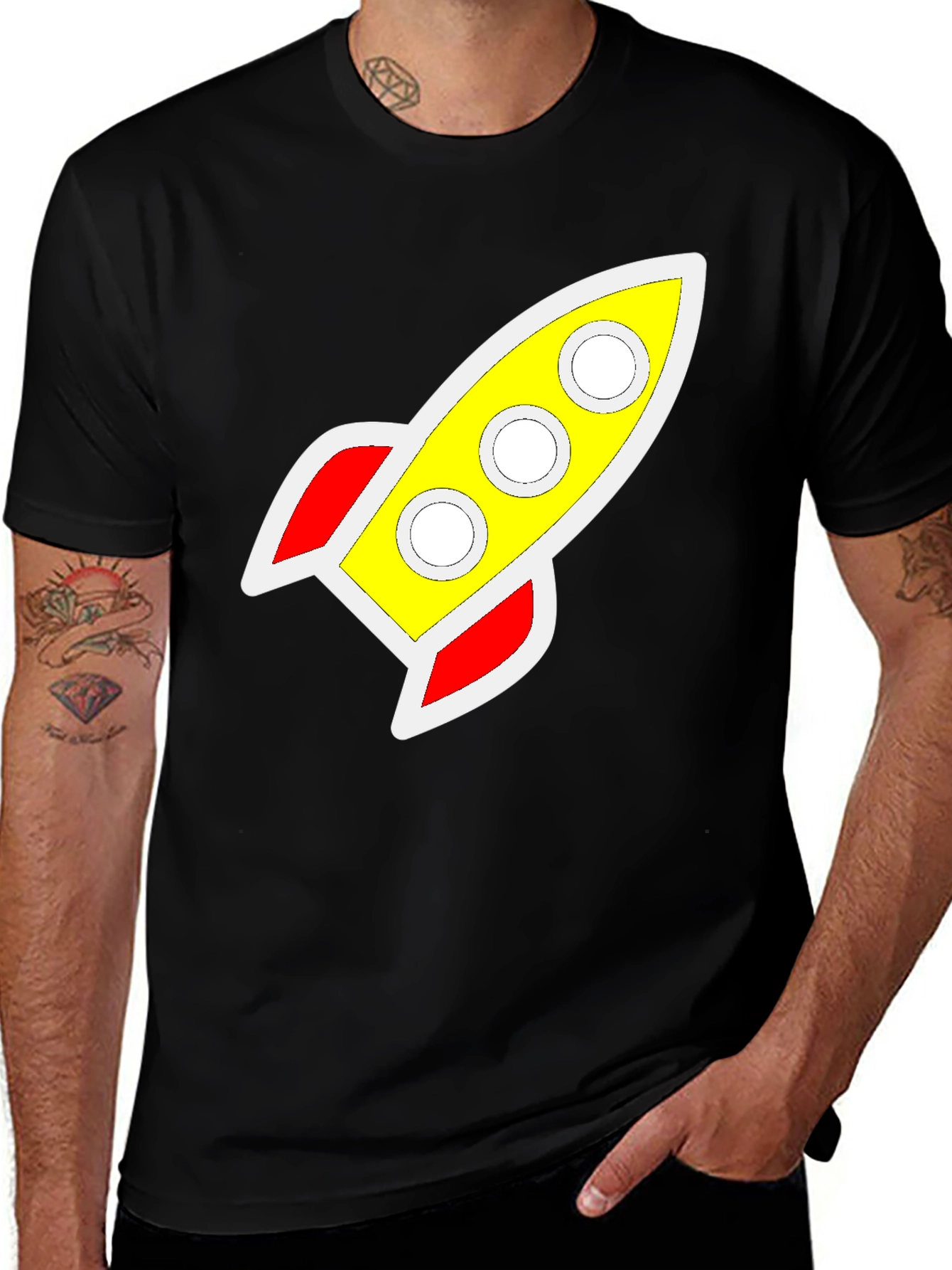 Retro Rocket Graphic Tee - Classic Style