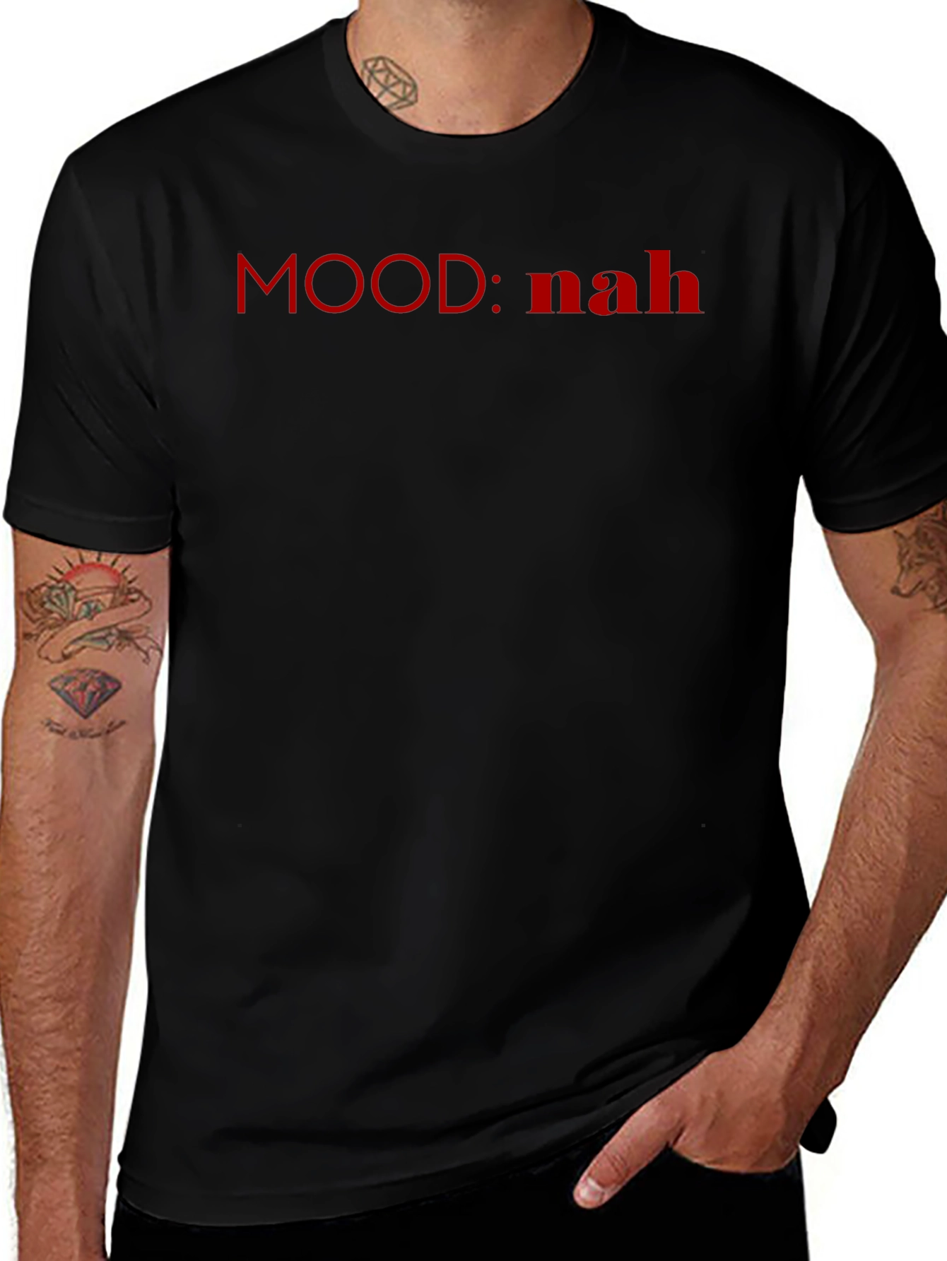 Mood: Nah Black T-Shirt - Casual Comfort Tee