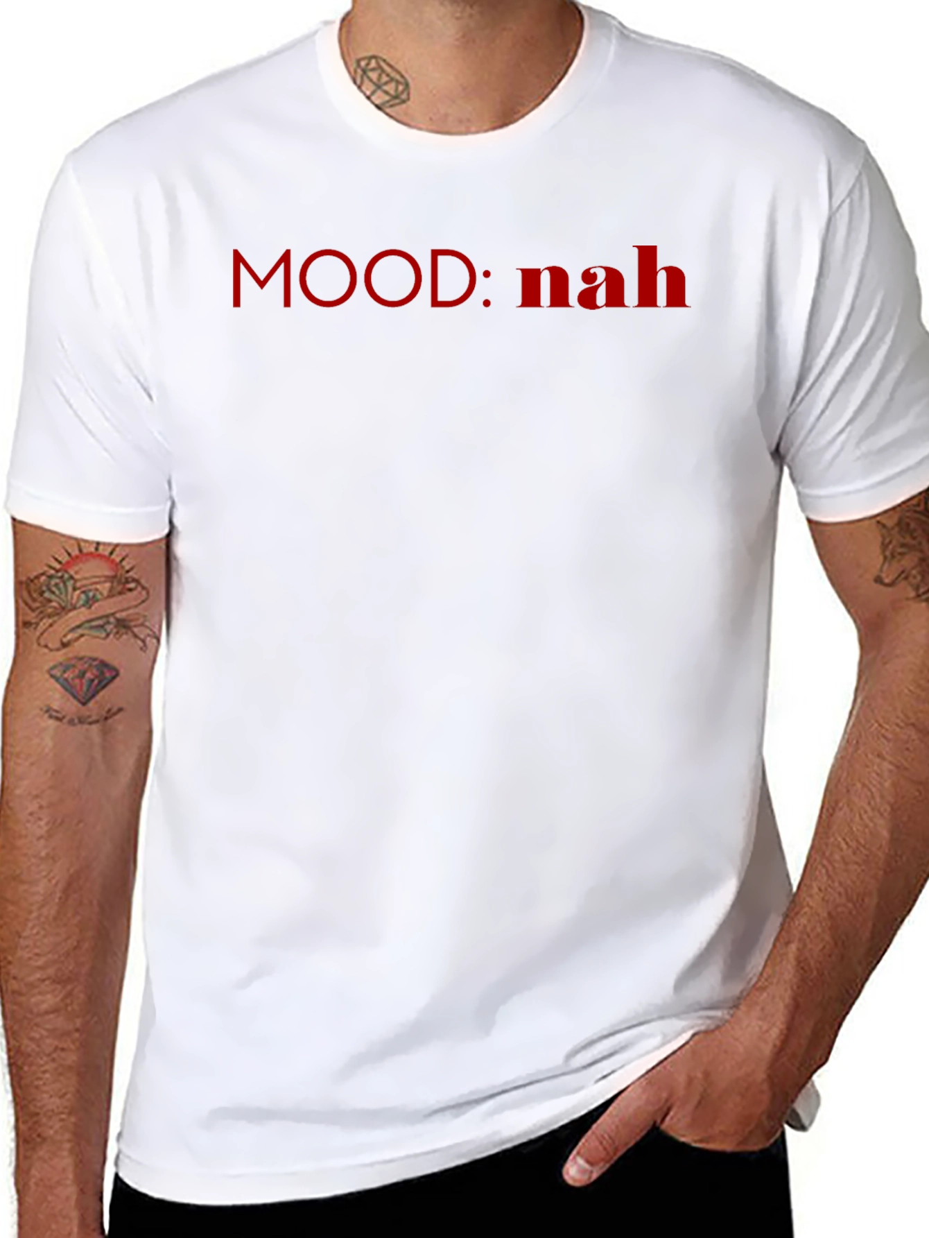 Mood: Nah Black T-Shirt - Casual Comfort Tee