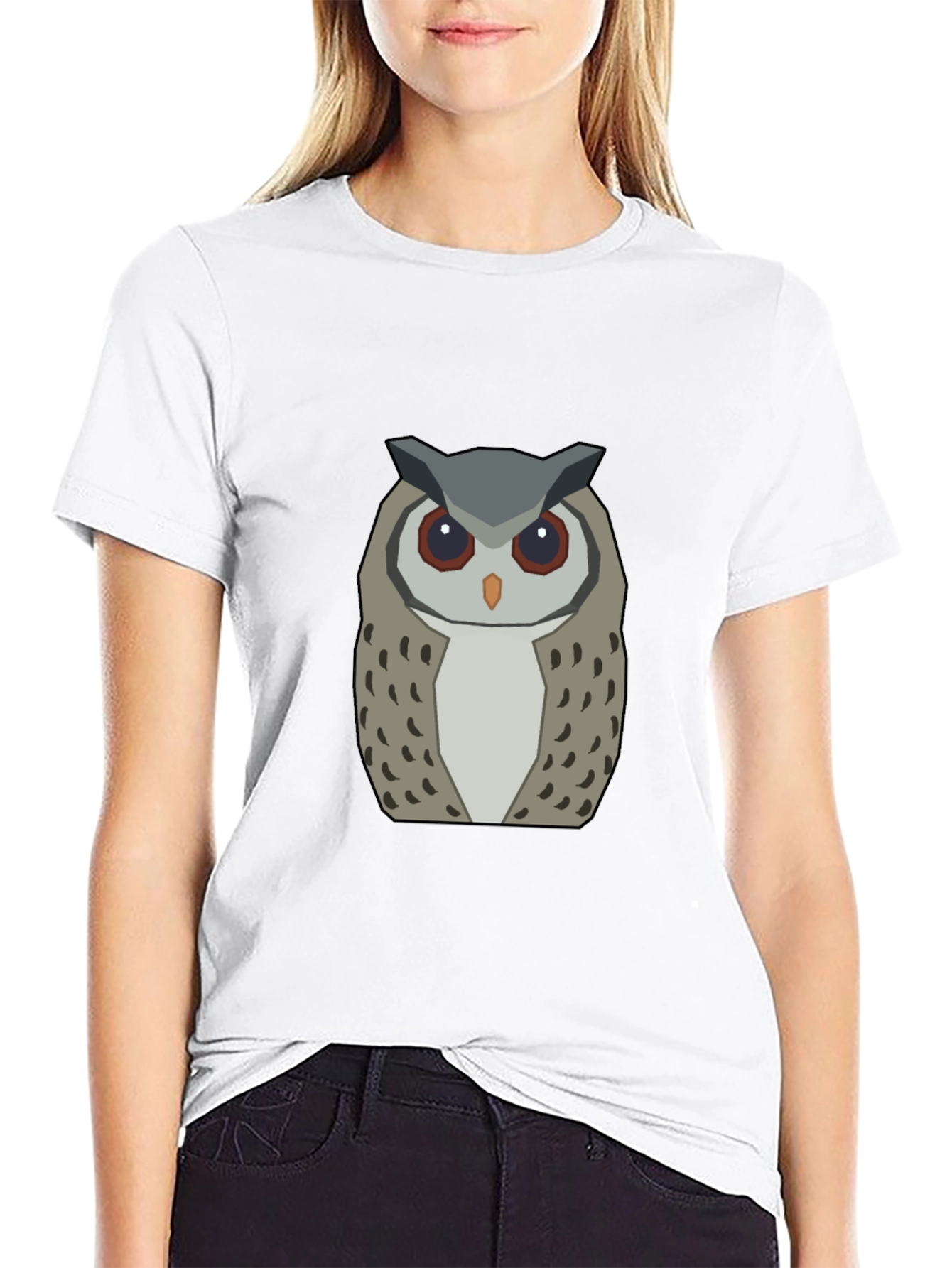 Geometric Owl Graphic Tee - Modern Design