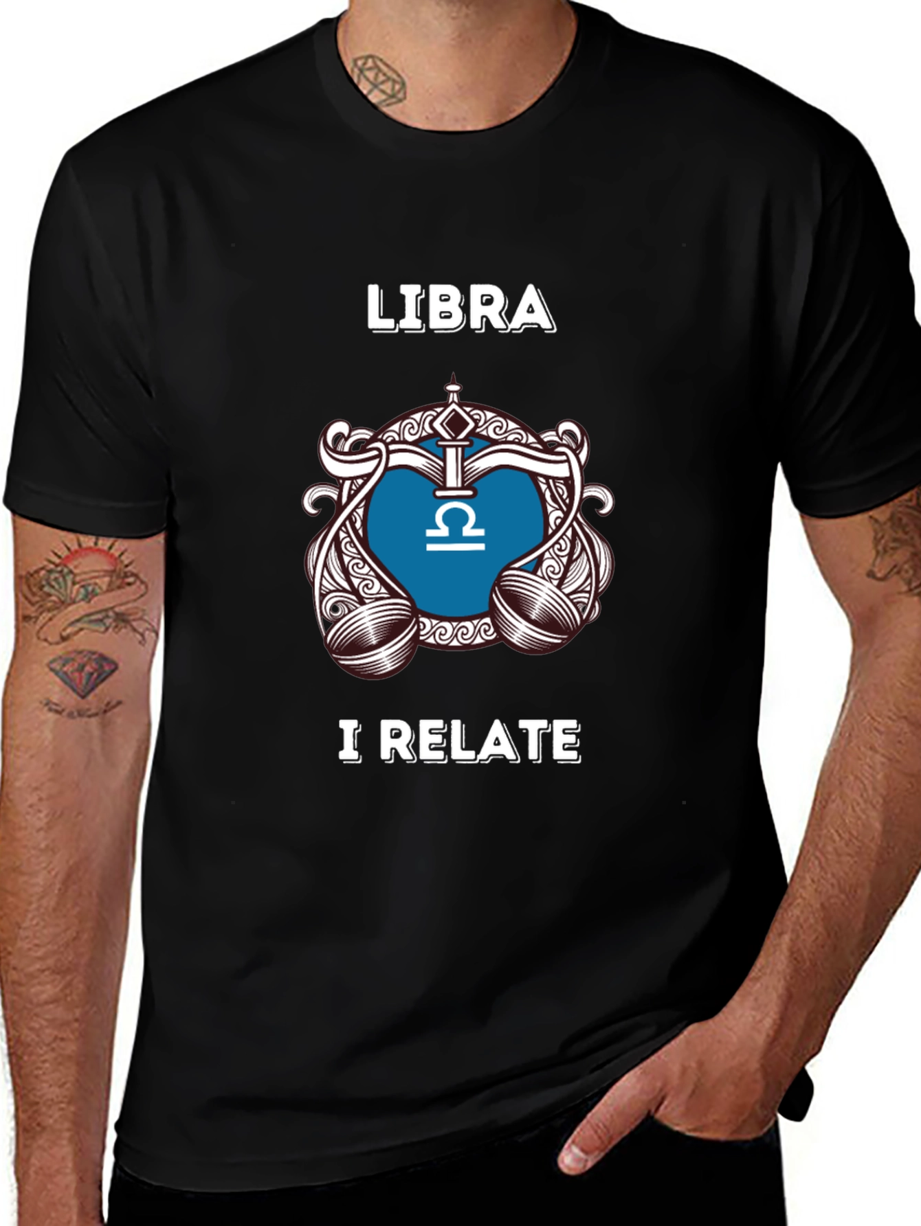 Libra Zodiac Sign T-Shirt - I Relate Black Tee